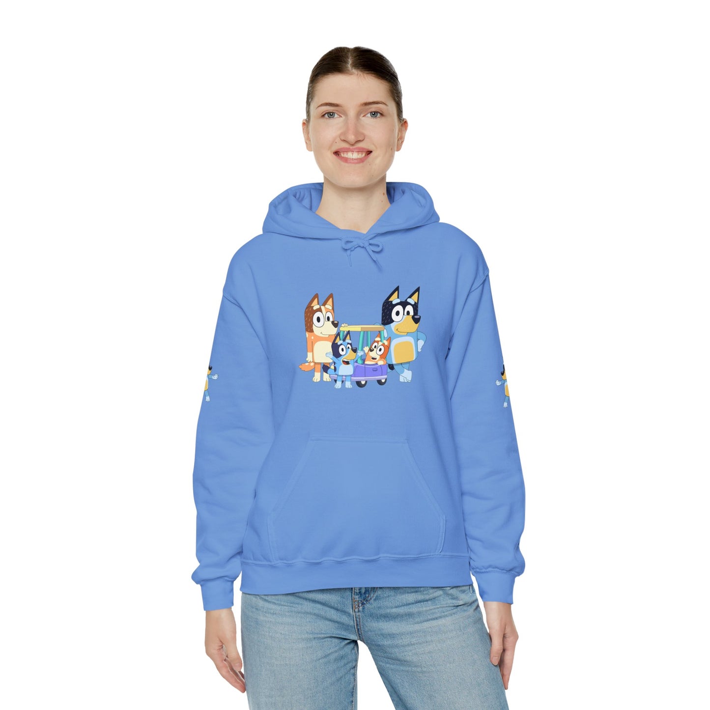 Princess Grace Bluey Fun Family Cartoon Hoodie - Unisex Heavy Blend with Playful Characters