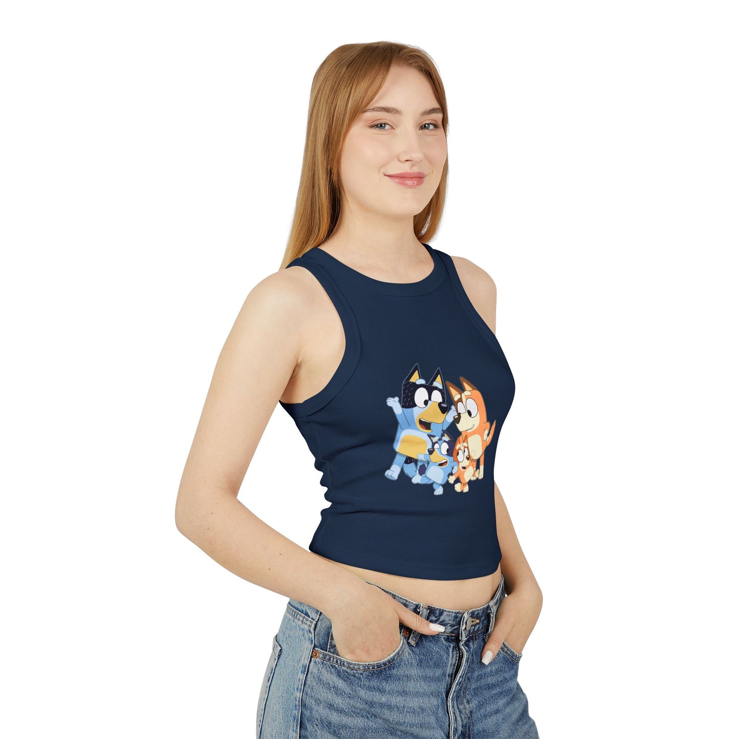 Princess Grace Cute Bluey Character Racer Tank Top