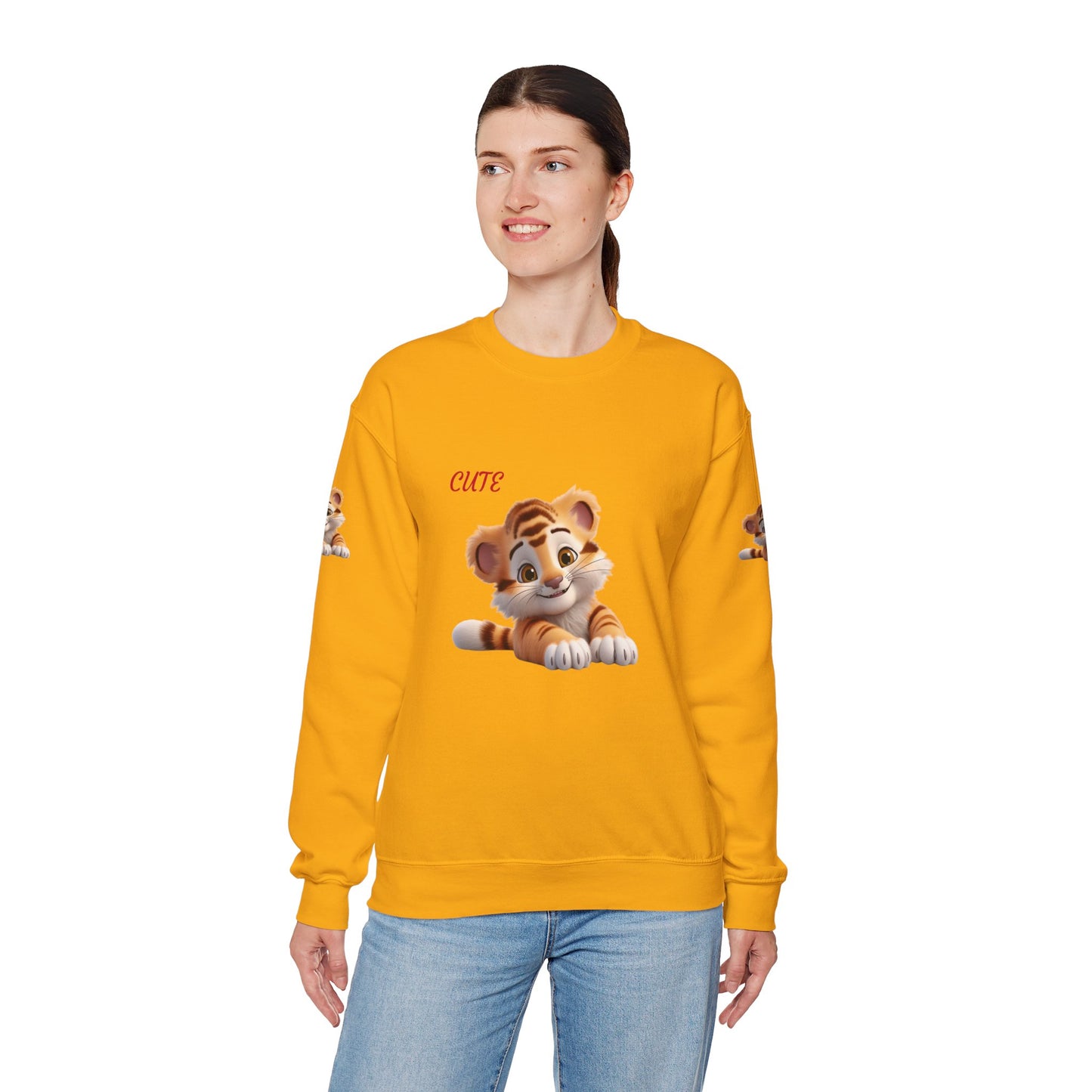 Princess Grace Cute Tiger Graphic Sweatshirt Unisex Heavy Blend Crewneck
