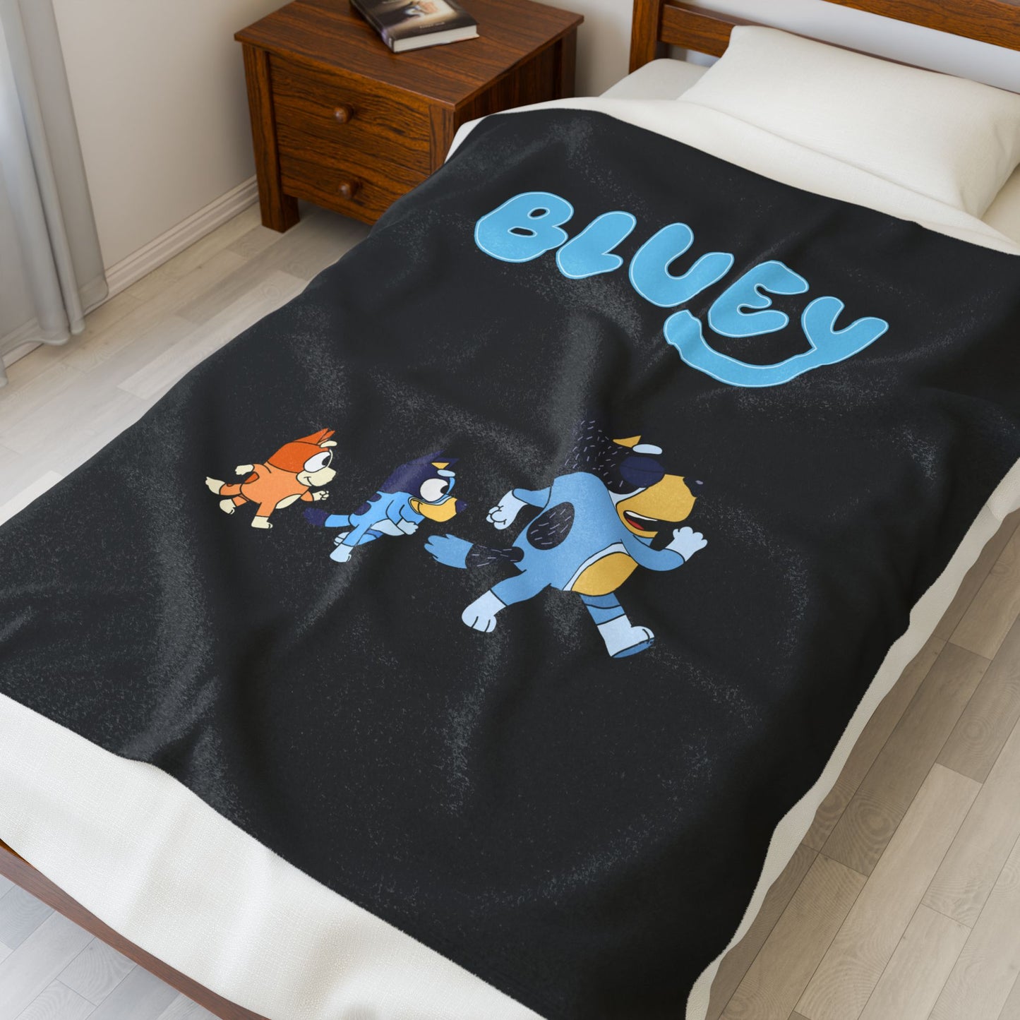 Princess Grace Bluey Velveteen Plush Blanket Cozy Kids Throw for Family Bonding and Playtime
