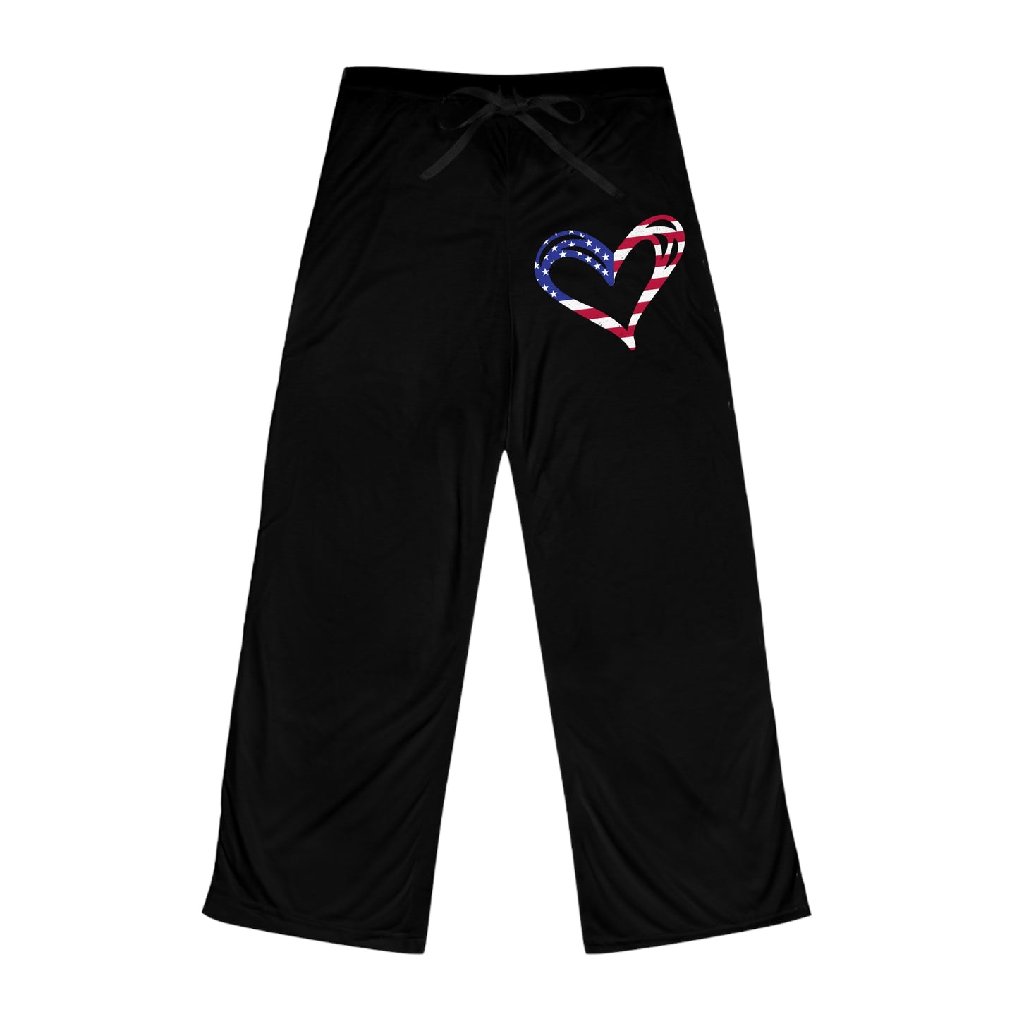 Princess Grace Patriotic Heart Pajama Pants Comfy Sleepwear for Independence Day & Holidays