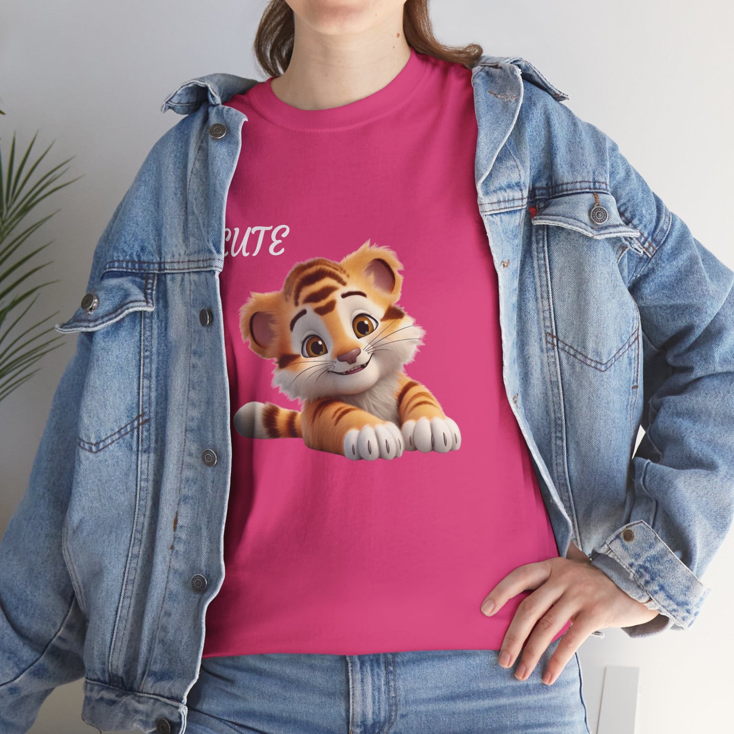 Princess Grace Cute Tiger Graphic Unisex Heavy Cotton Tee Perfect for Animal Lovers