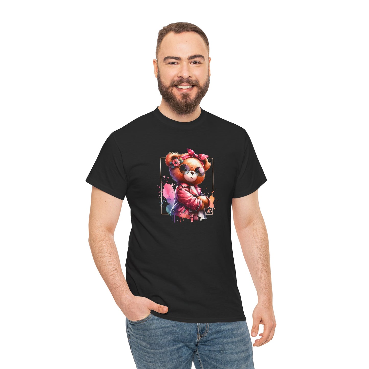 Princess Grace Cool Bear Graphic Unisex Heavy Cotton Tee Perfect for Casual Wear