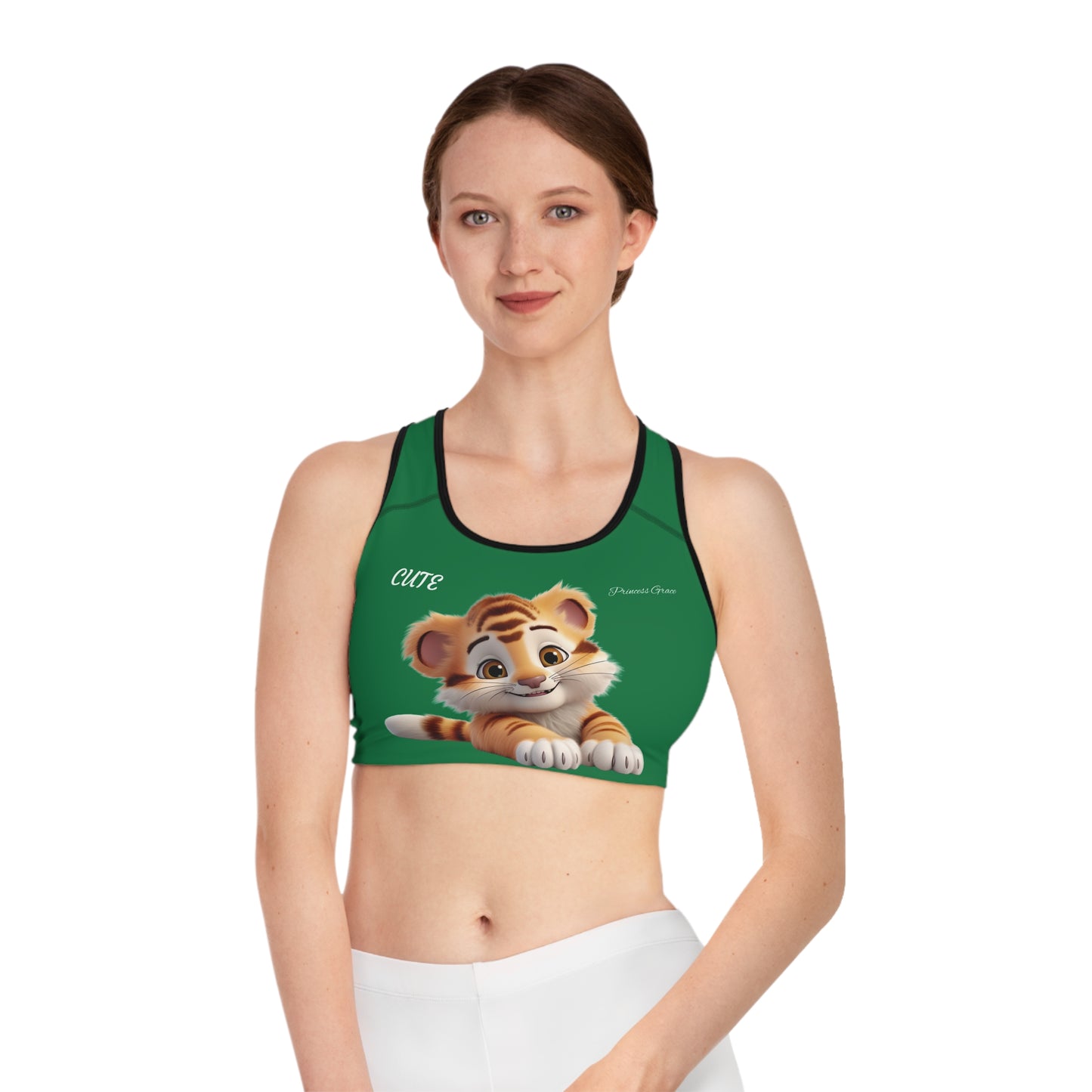 Princess Grace  Cute Tiger Sports Bra for Active Women | Comfortable Fitness Apparel
