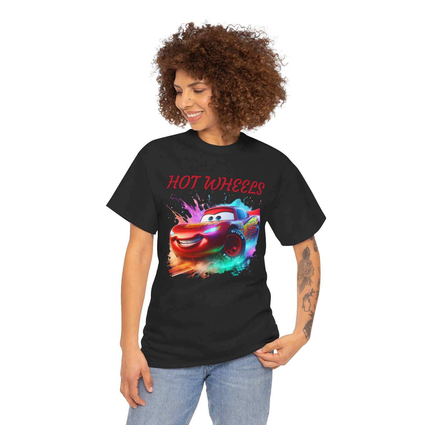 Princess Grace Hot Wheels Unisex Heavy Cotton Tee Fun Car Graphic T-Shirt for Kids and Adults
