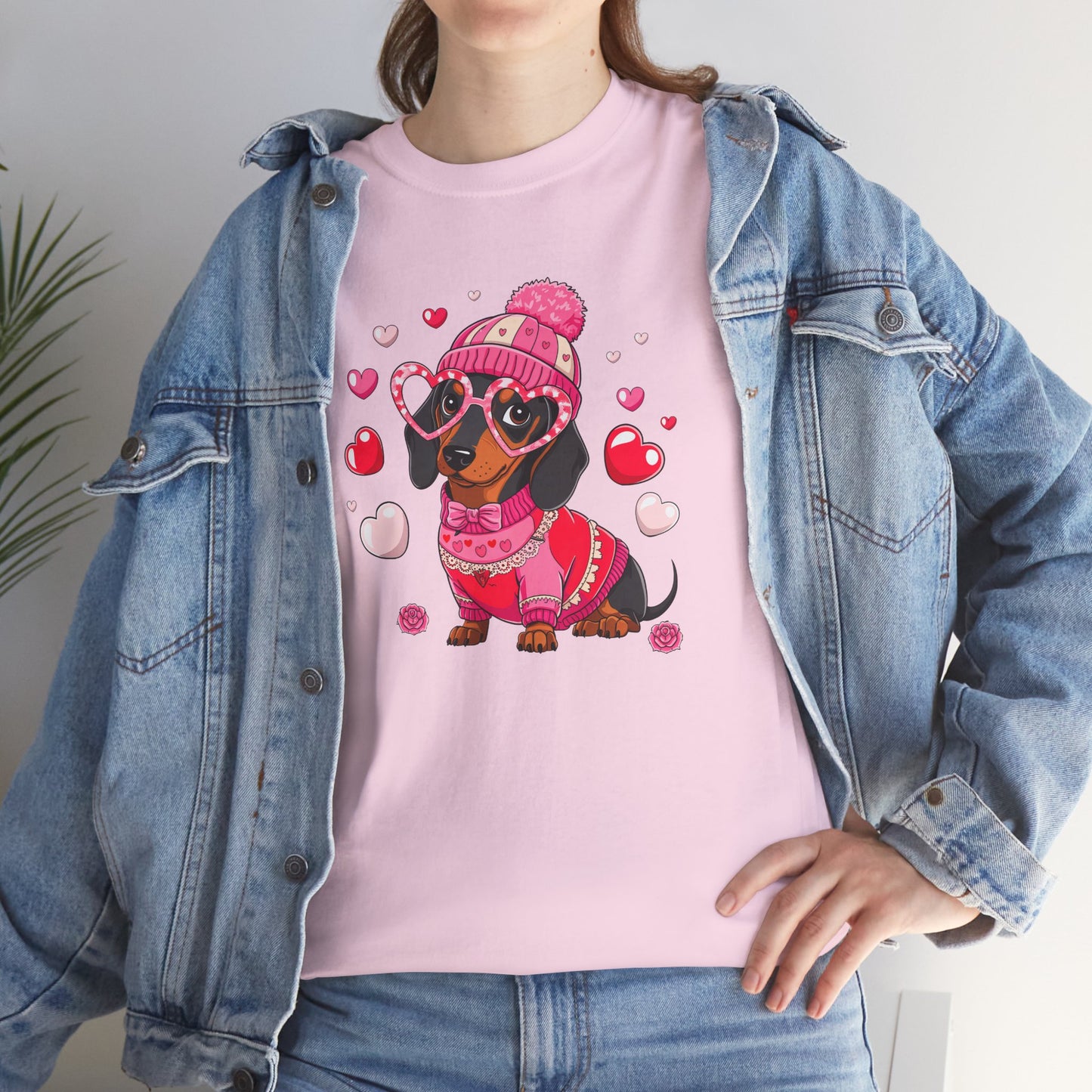 Princess Grace Cute Dachshund Love Graphic Tee Unisex Heavy Cotton Tee