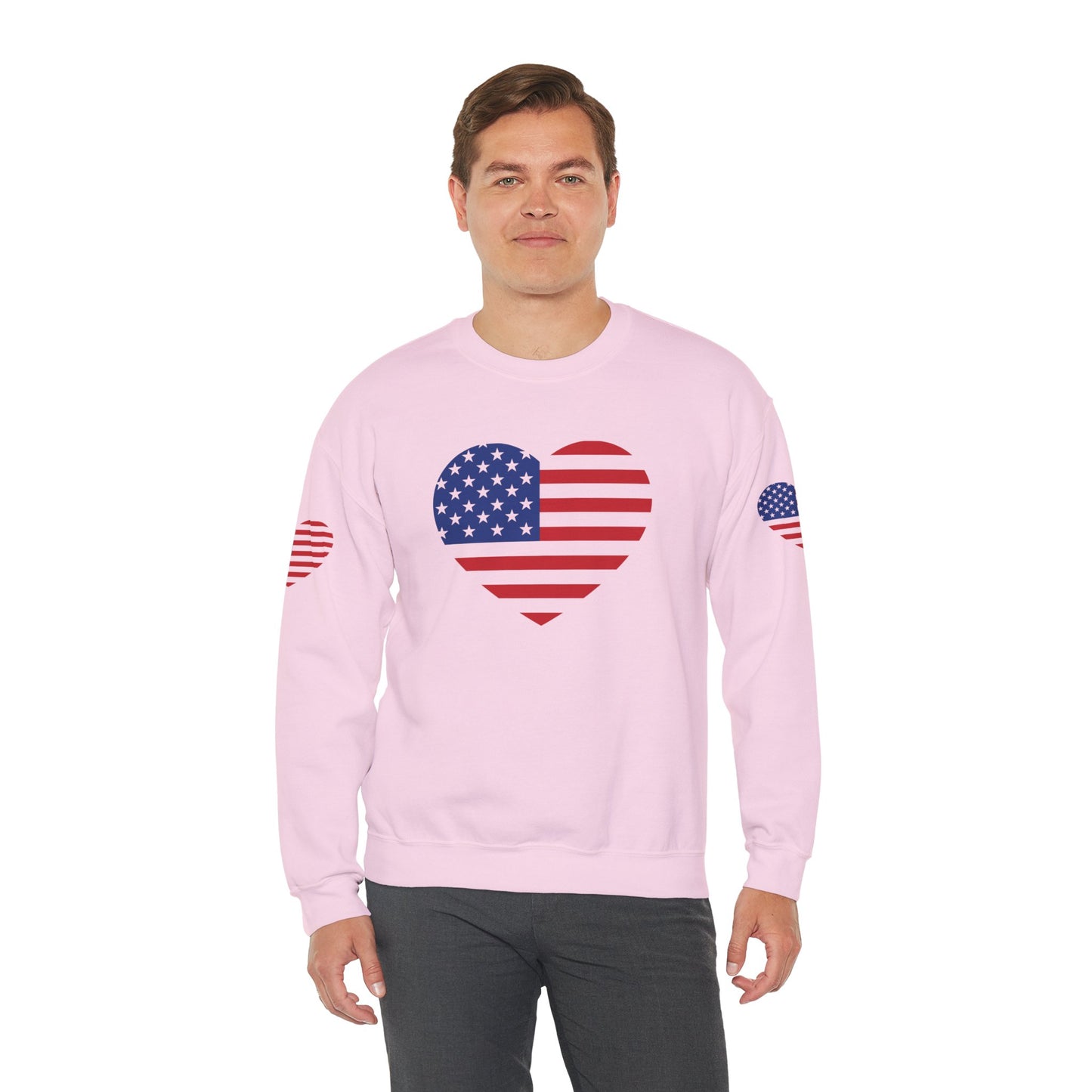 Princess Grace USA Heart Unisex Crewneck Sweatshirt Cozy American Pride