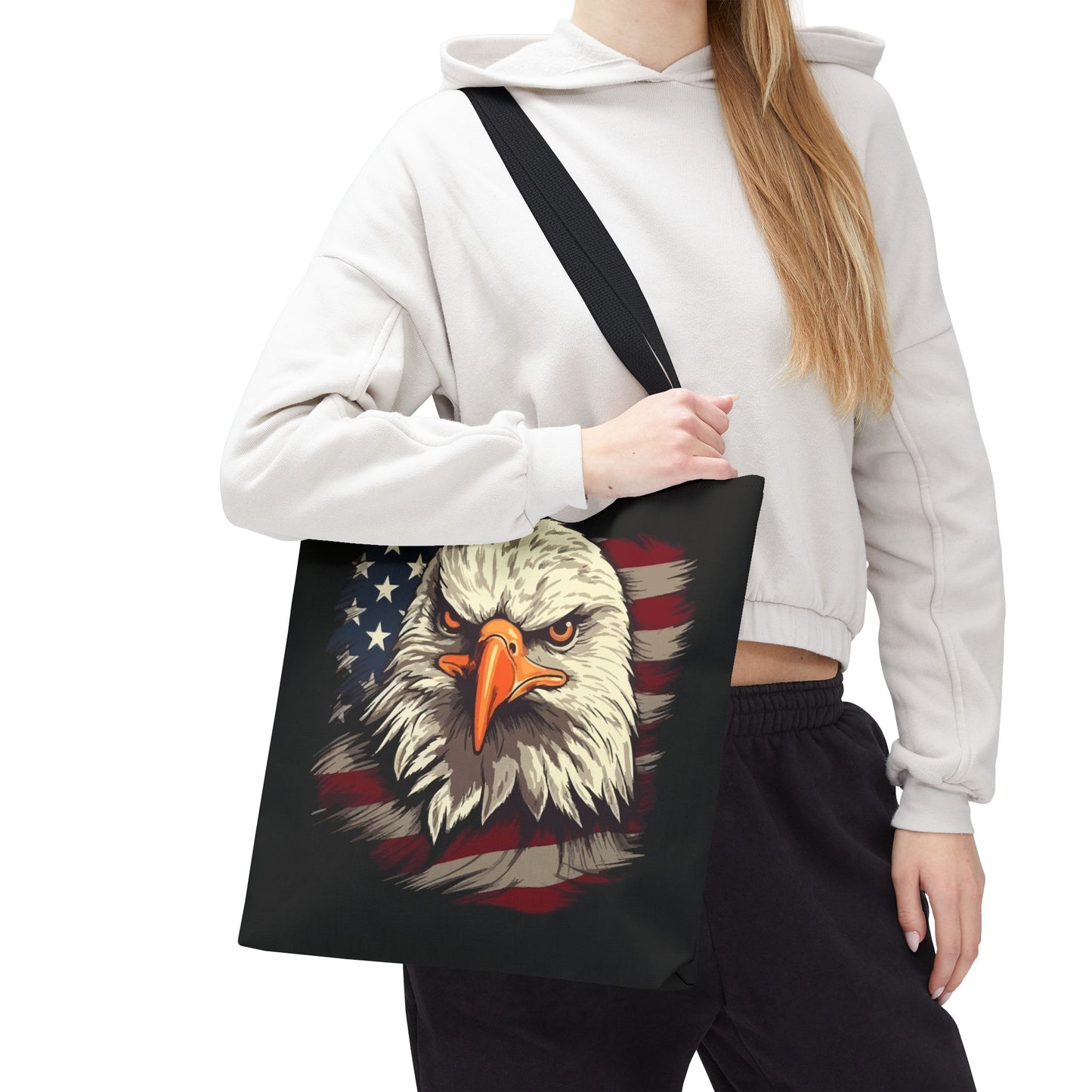 Princess Grace Patriotic Eagle Tote Bag American Flag Design