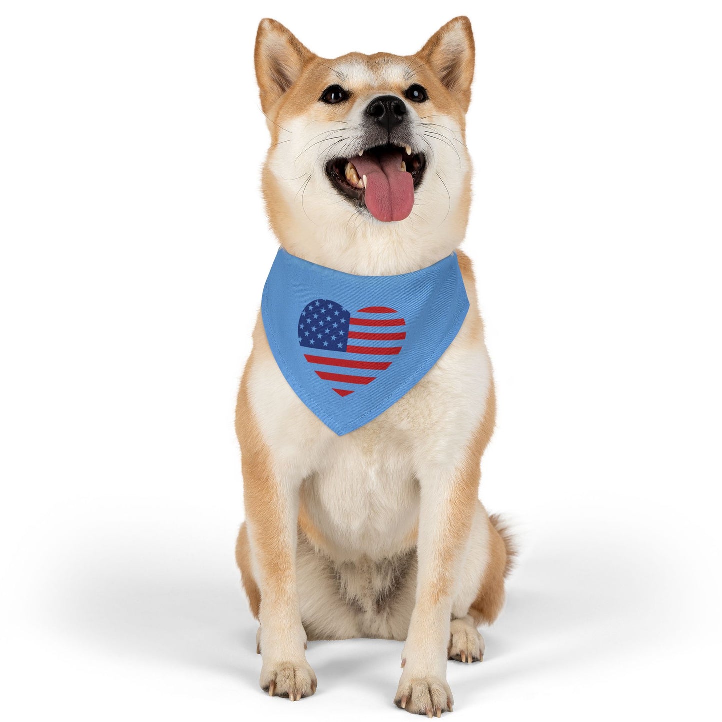 Princess Grace Patriotic Pet Bandana Collar USA Heart Design for Dogs