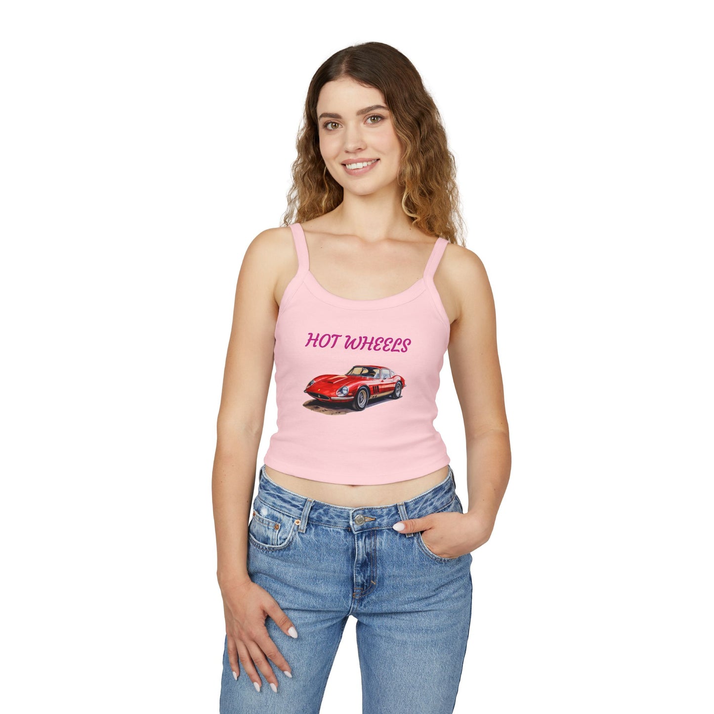 Princess Grace Hot Wheels Women's Spaghetti Strap Tank Top Retro Car Graphic Tee