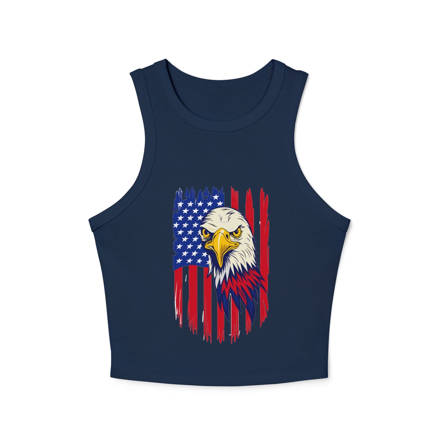 Princess Grace Patriotic Eagle Women's Racer Tank Top USA Flag Design