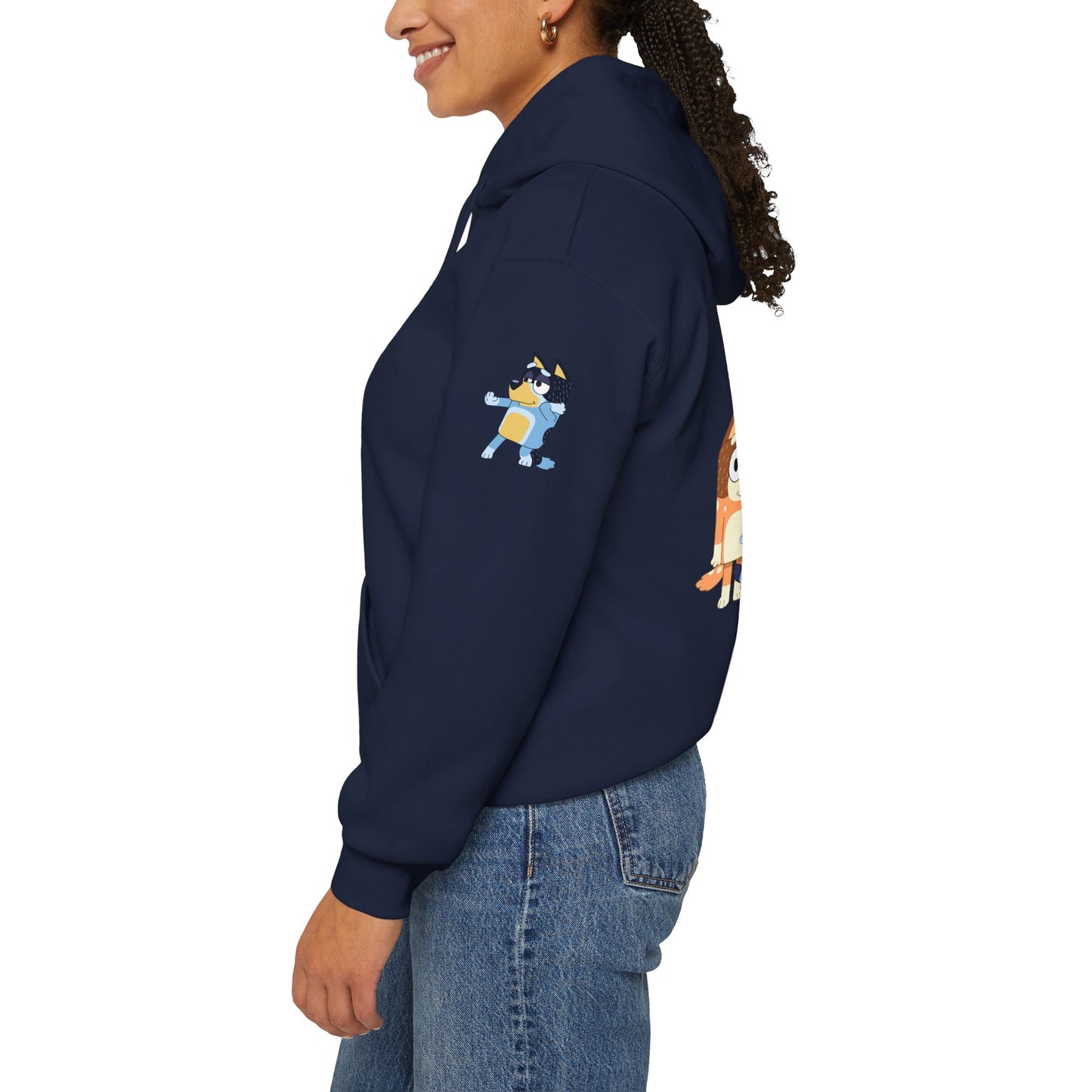 Princess Grace Bluey Fun Family Cartoon Hoodie - Unisex Heavy Blend with Playful Characters