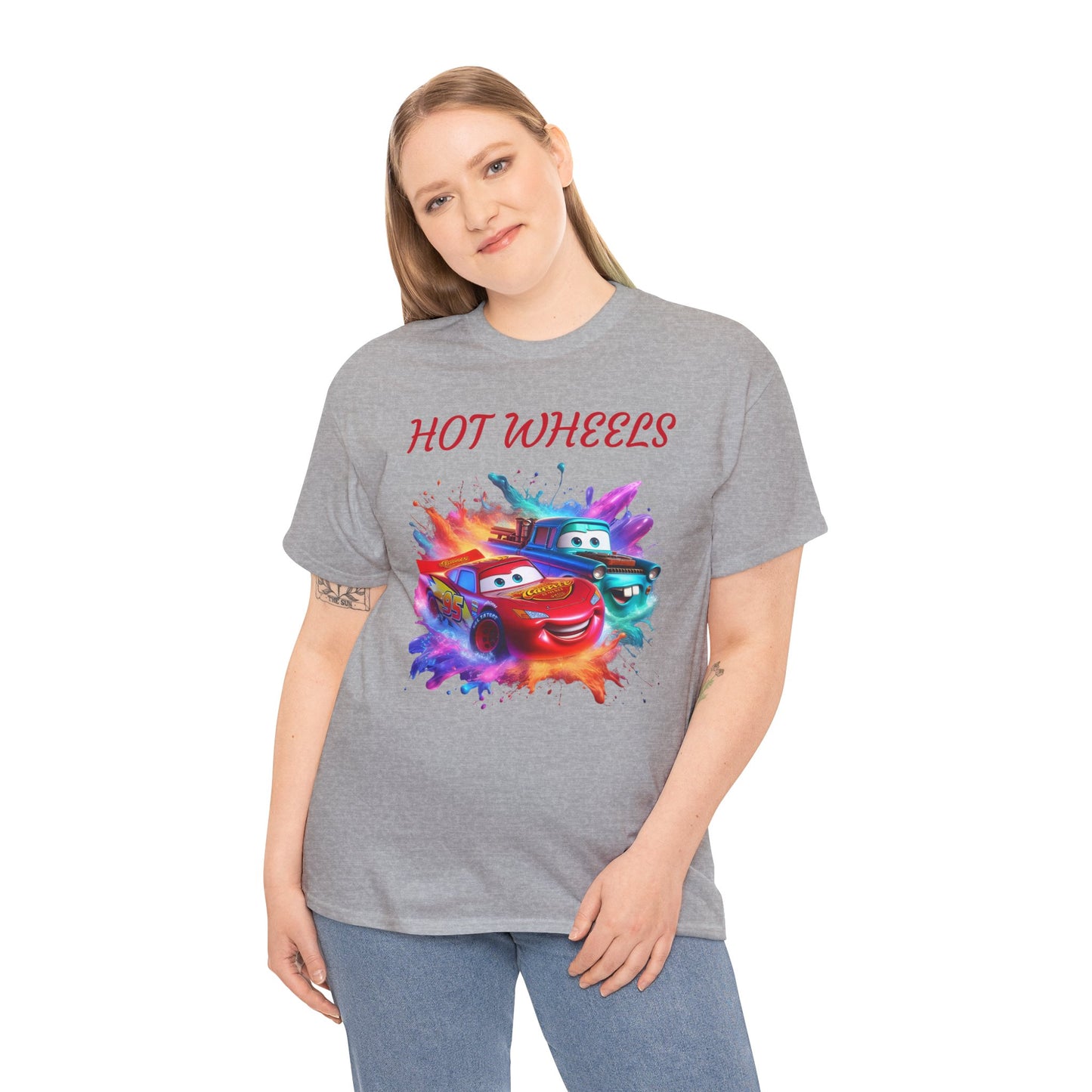Princess Grace Hot Wheels Cotton Tee Fun and Colorful Graphic T-Shirt for Car Lovers