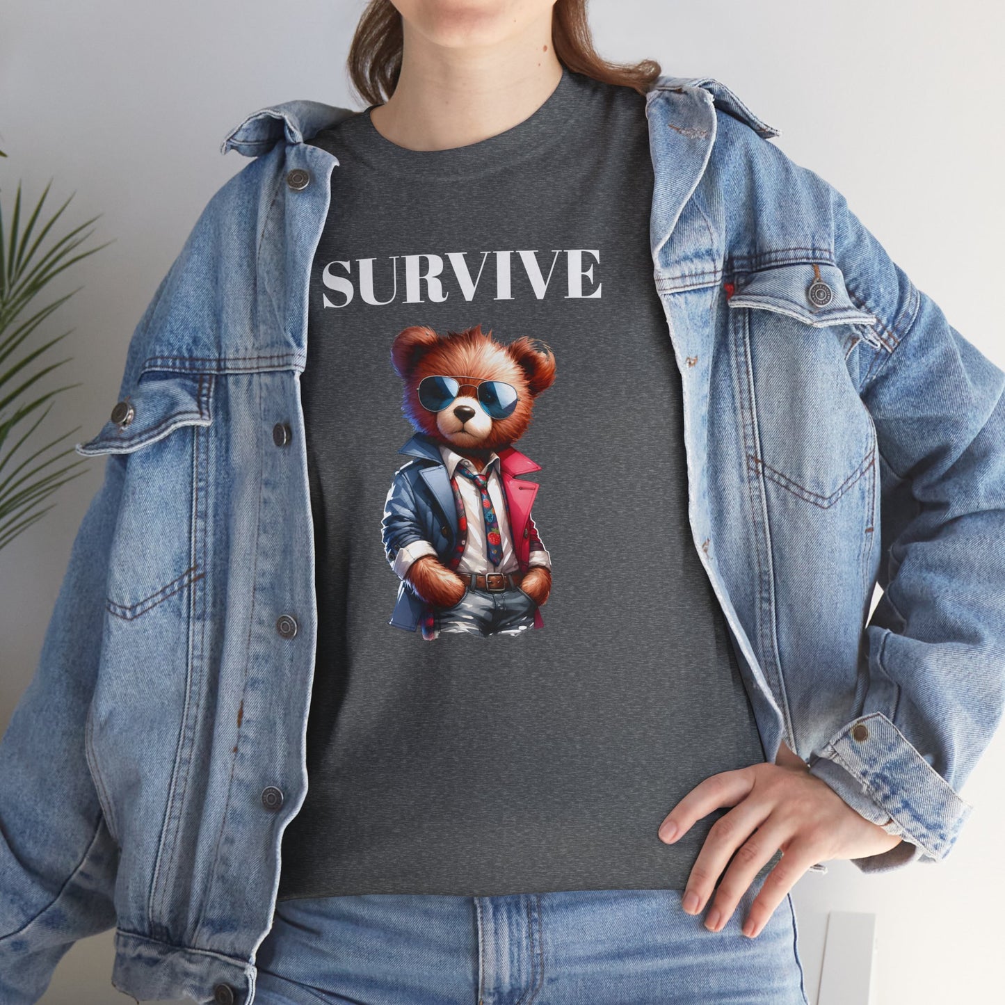 Princess Grace Survive Graphic Unisex Heavy Cotton Tee Cool Casual Wear for Animal Lovers
