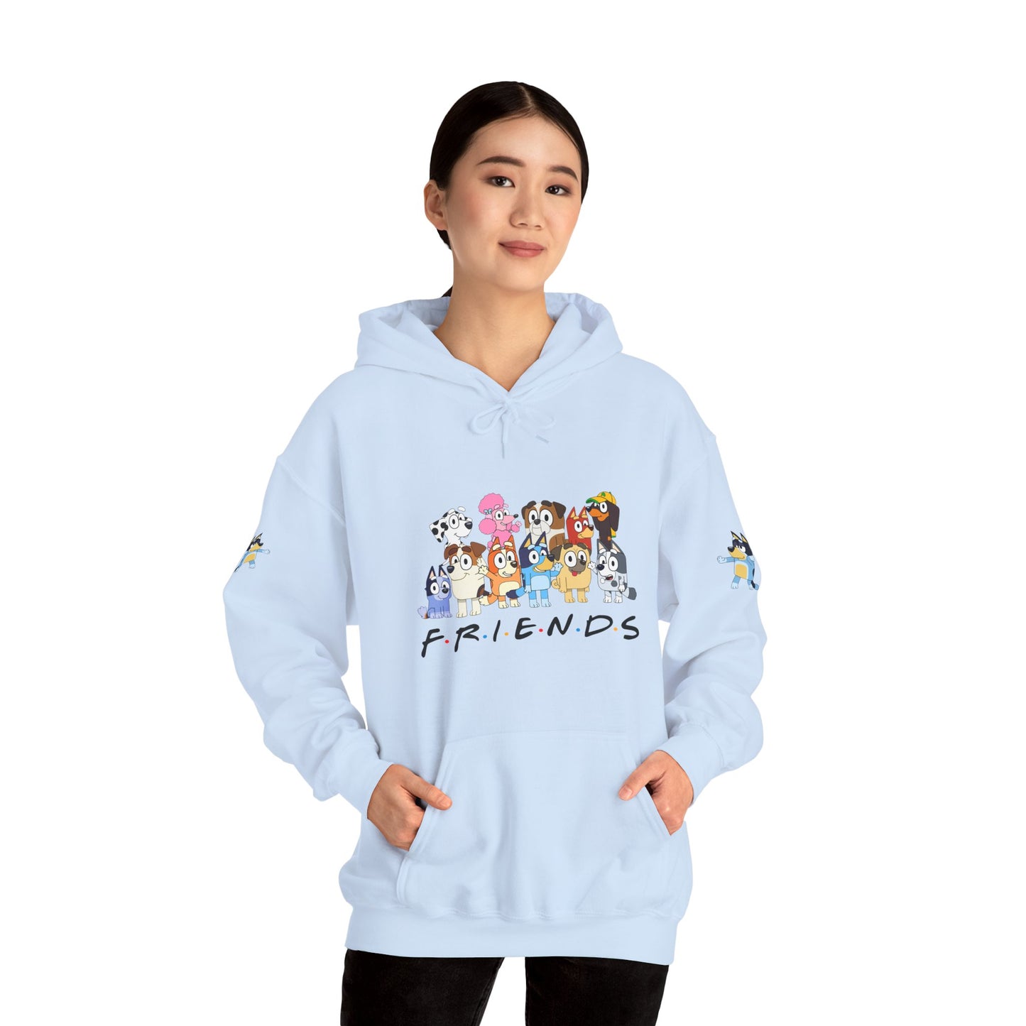 Princess Grace Bluey Unisex Heavy Blend Hooded Sweatshirt 'Friends' Cartoon Design