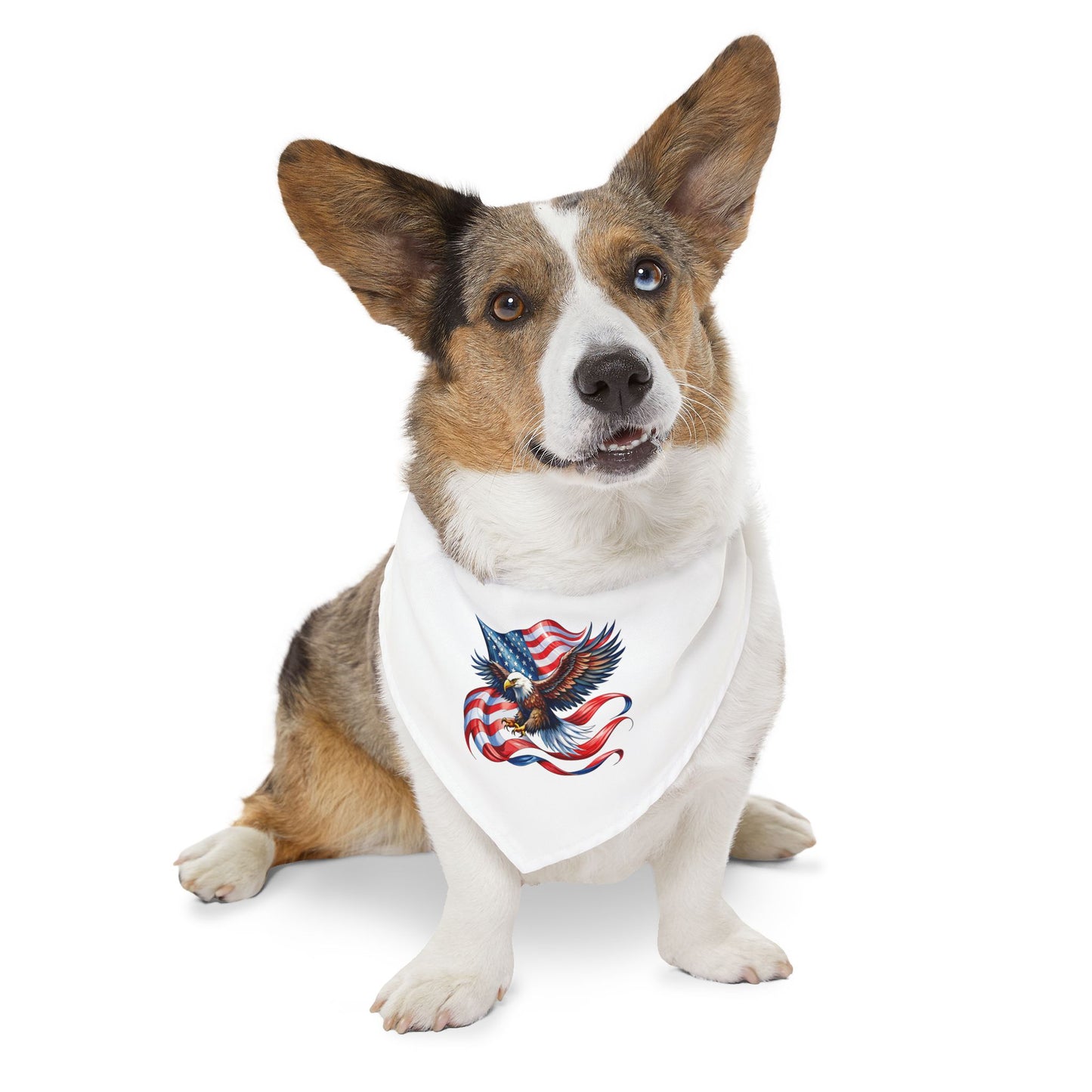 Princess Grace Patriotic Pet Bandana Collar Eagle & American Flag Design for Dogs