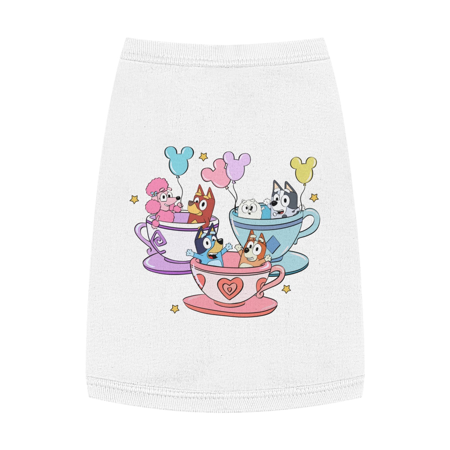 Princess Grace BLUEY Whimsical Pet Tank Top Tea Party Theme for Dog Lovers