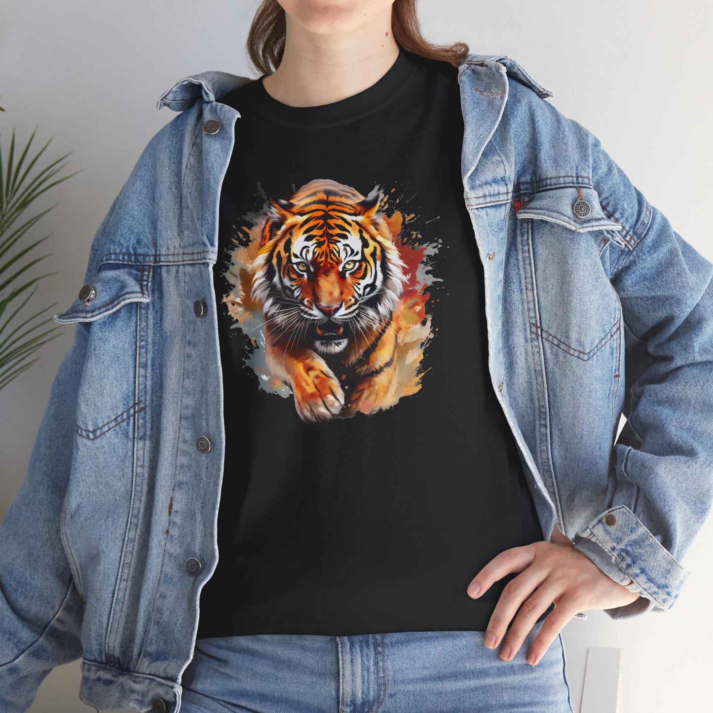 Princess Grace Fierce Tiger Unisex Heavy Cotton Tee Wild Animal Graphic Shirt