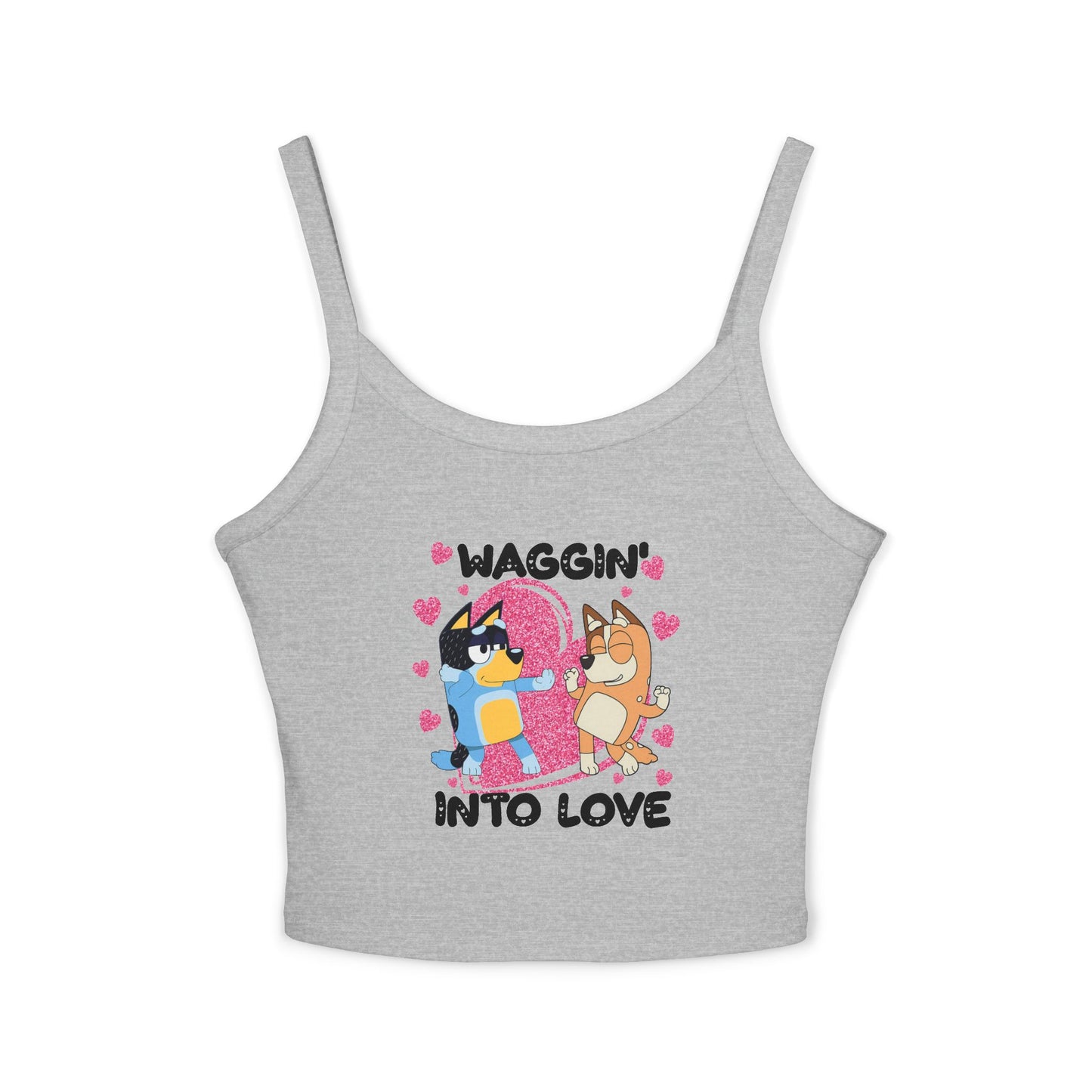 Princess Grace Bluey Waggin Into Love Women's Spaghetti Strap Tank Top Cute Pet Lover Apparel