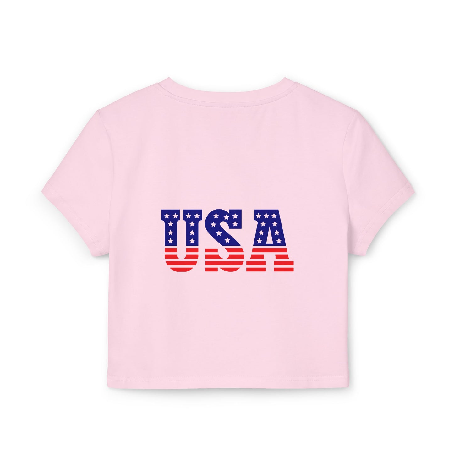 Princess Grace Patriotic Eagle Women's Baby Tee USA Graphic T-Shirt for Independence Day