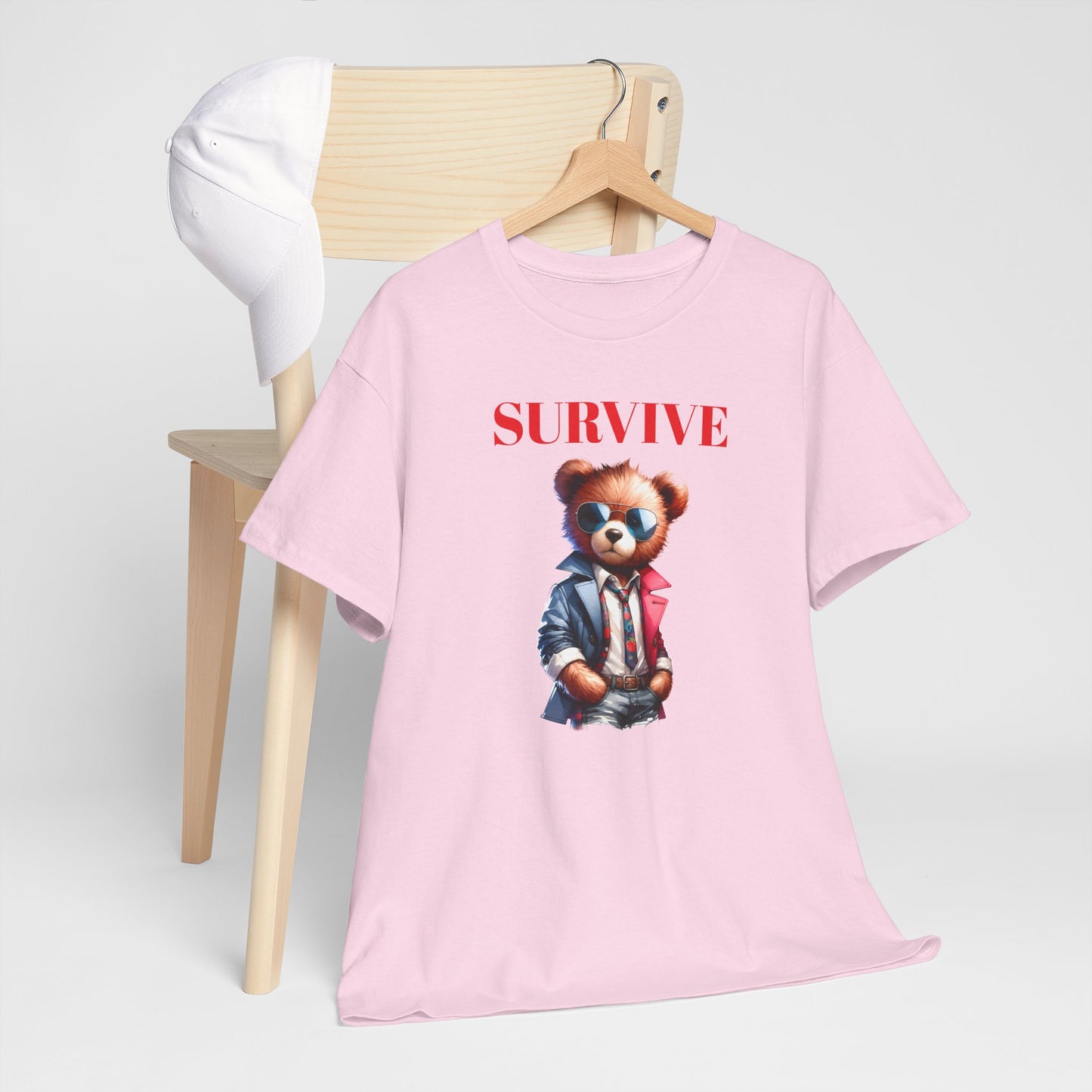 Princess Grace Survive Teddy Bear Unisex Heavy Cotton Tee