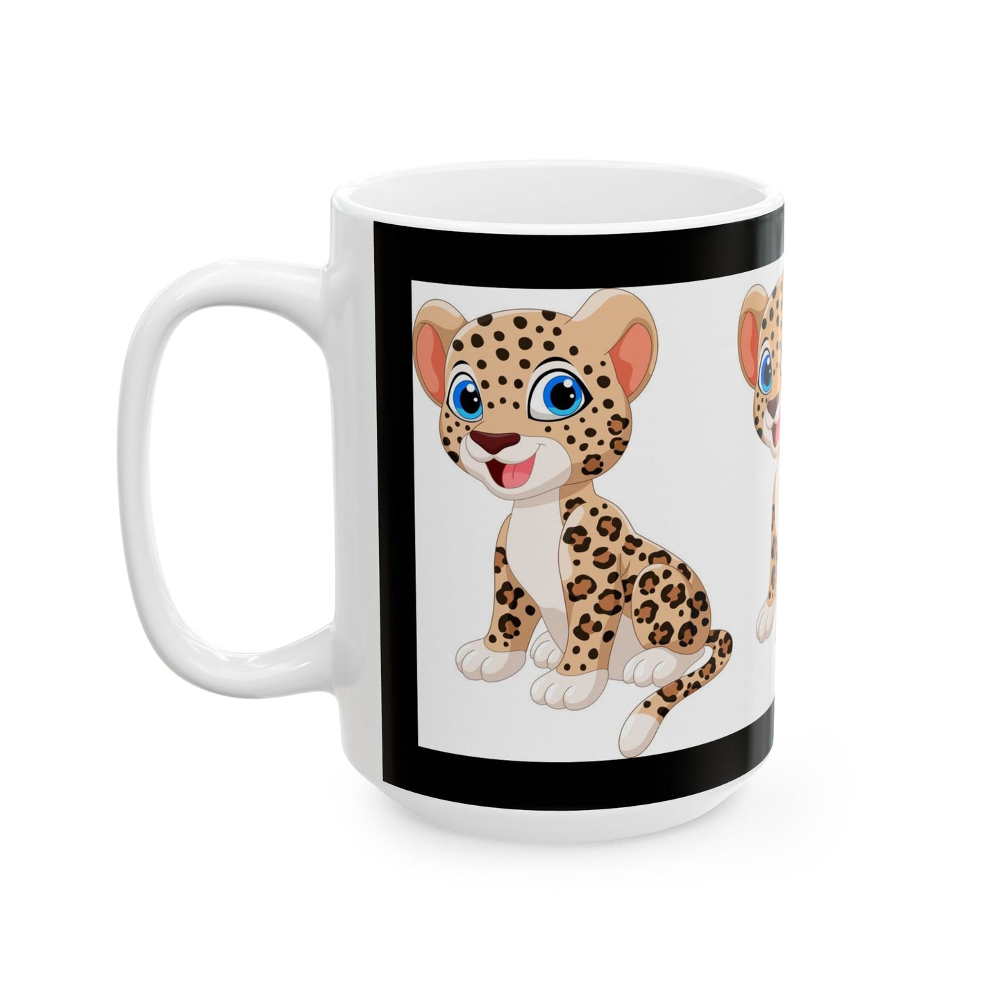 Princess Grace Cute Leopard Ceramic Mug Perfect Gift for Animal Lovers