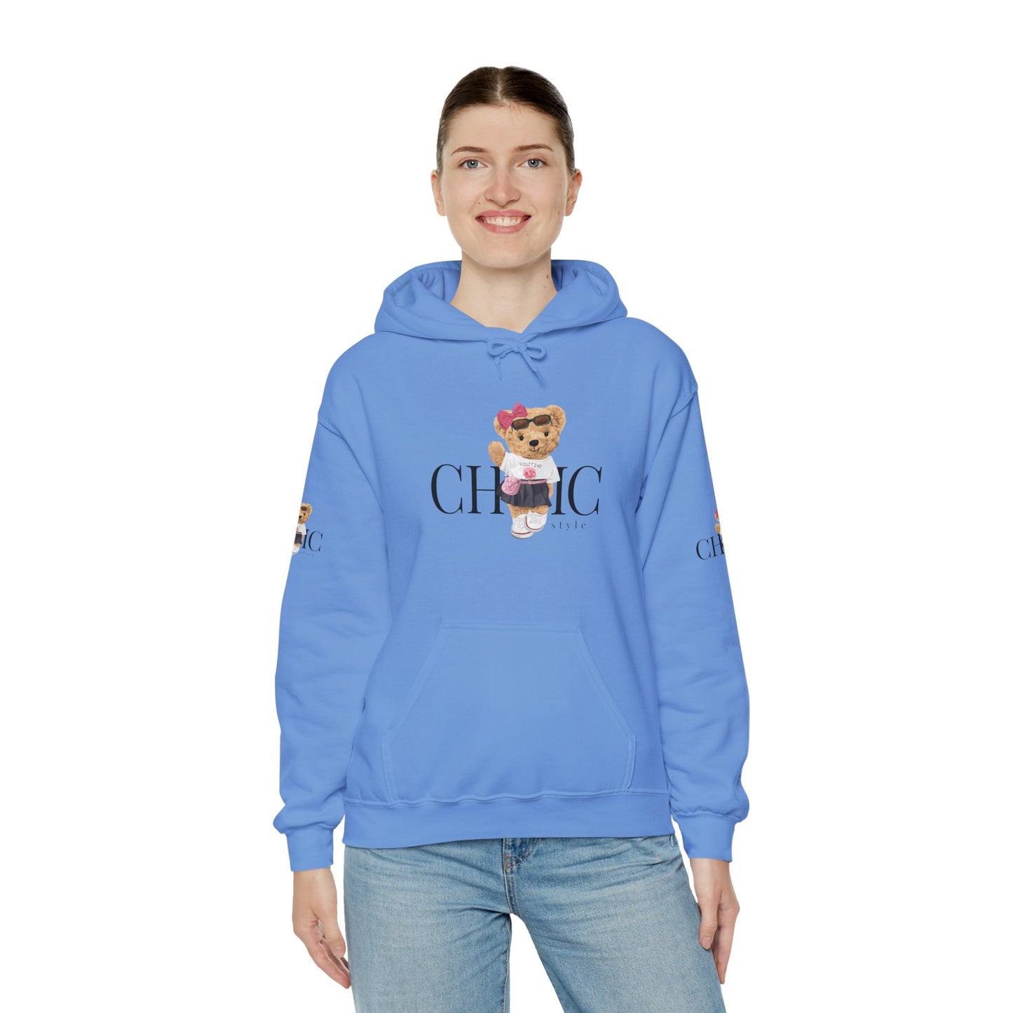 Princess Grace Chic Style Bear Unisex Hooded Sweatshirt Cute and Cozy Fashion
