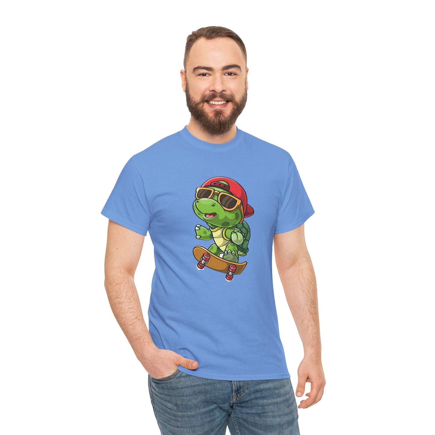 Princess Grace Cool Skateboarding Turtle Unisex Heavy Cotton Tee