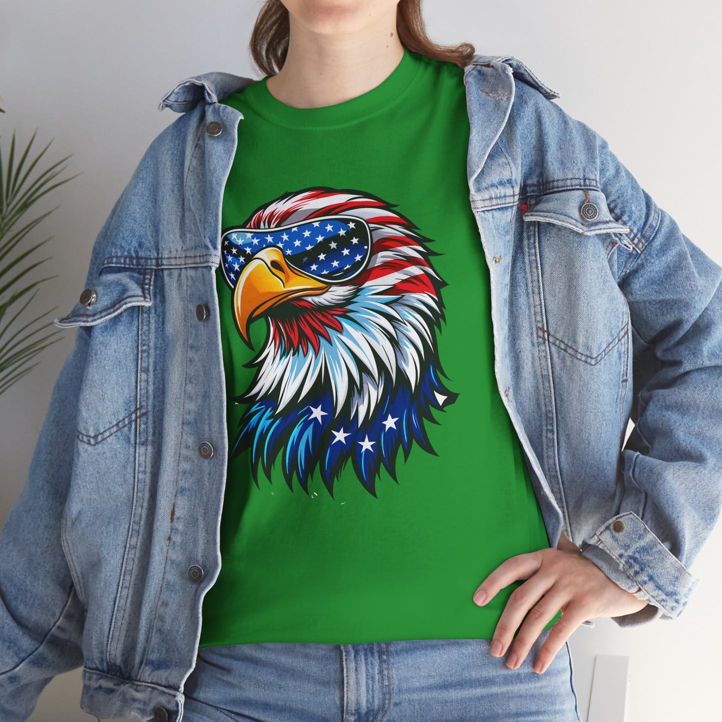 Princess Grace Patriotic Eagle Unisex Heavy Cotton Tee 4th of July Spirit