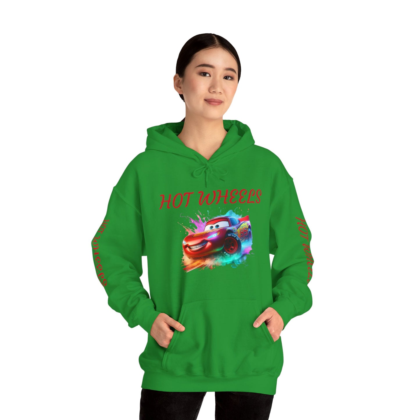 Princess Grace Hot Wheels Unisex Heavy Blend Hooded Sweatshirt Fun and Colorful Racing Design