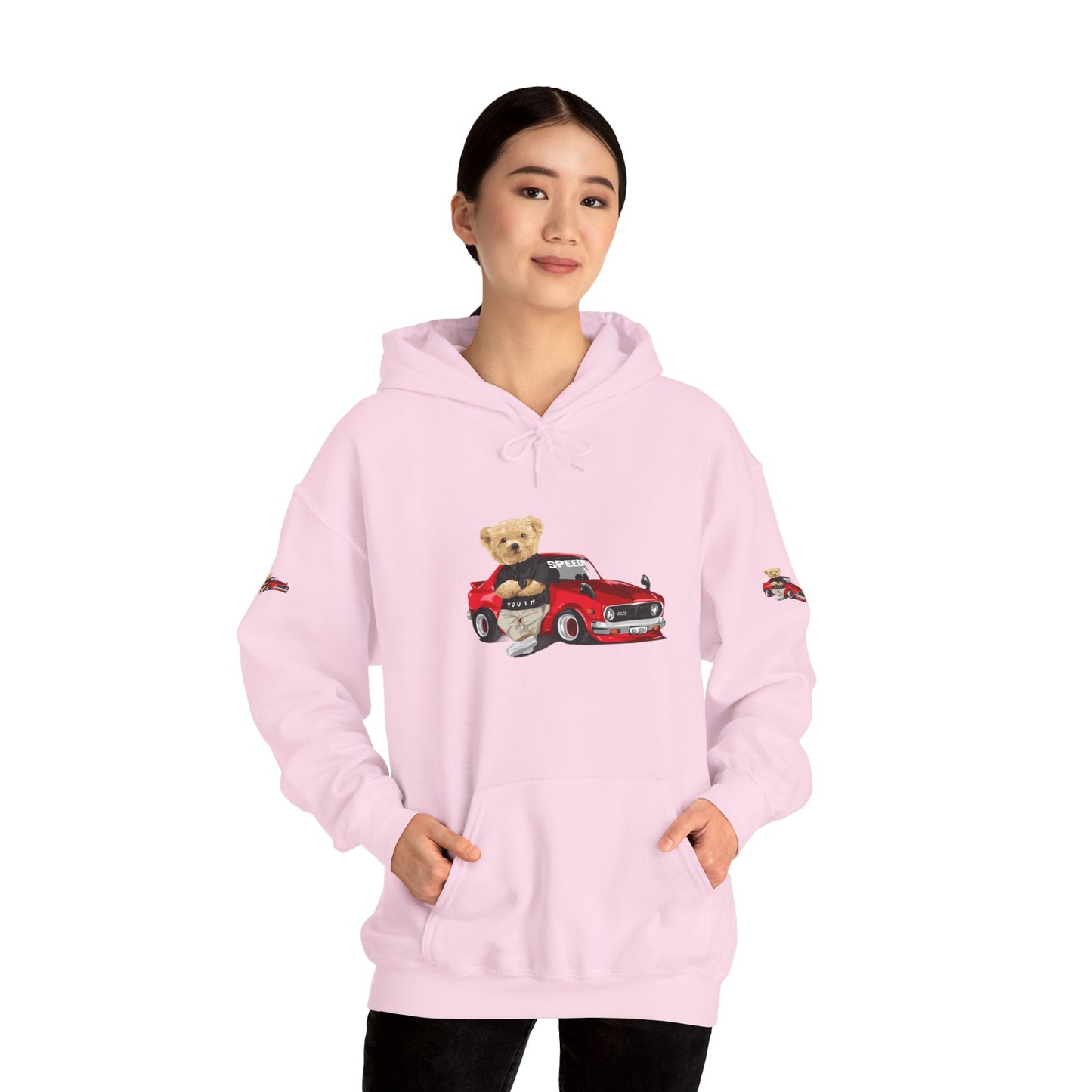 Princess Grace Vintage Bear Car Hoodie Fun Unisex Sweatshirt for Auto Lovers