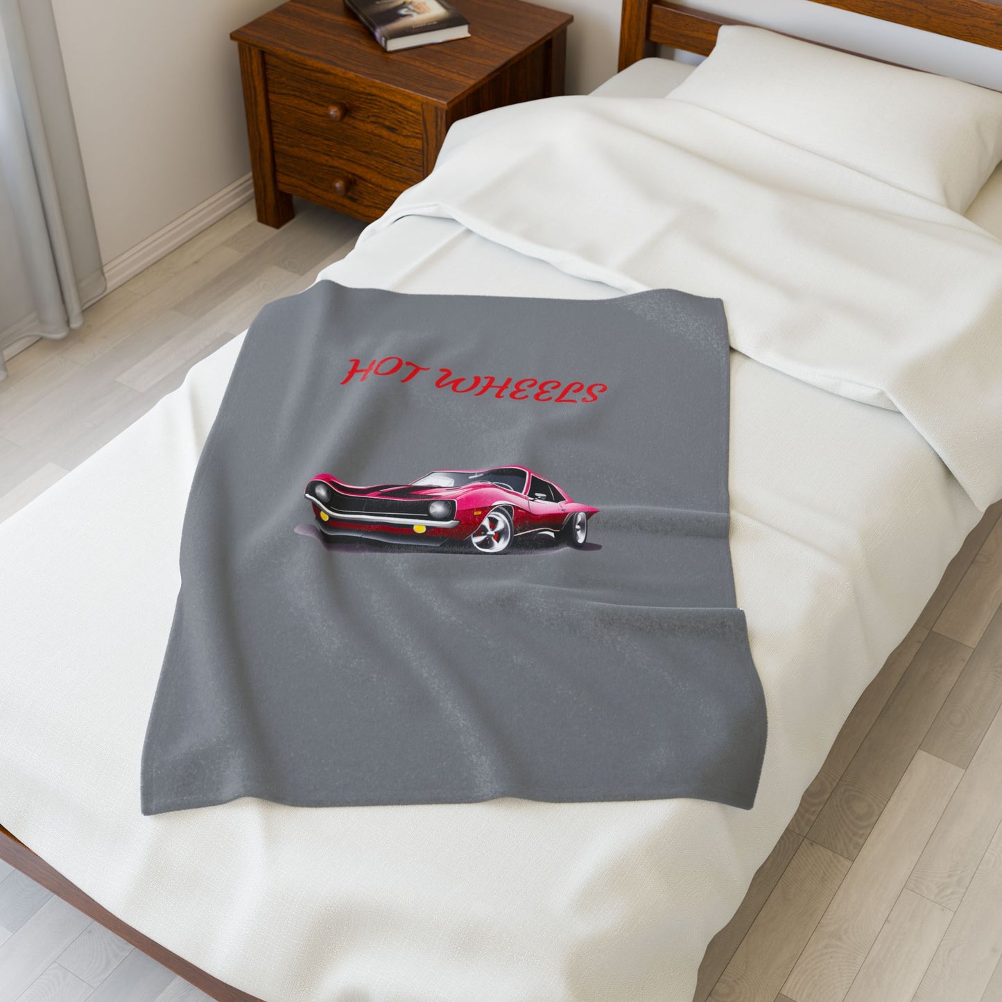 Princess Grace Hot Wheels Velveteen Plush Blanket Cozy Car Lover Gift