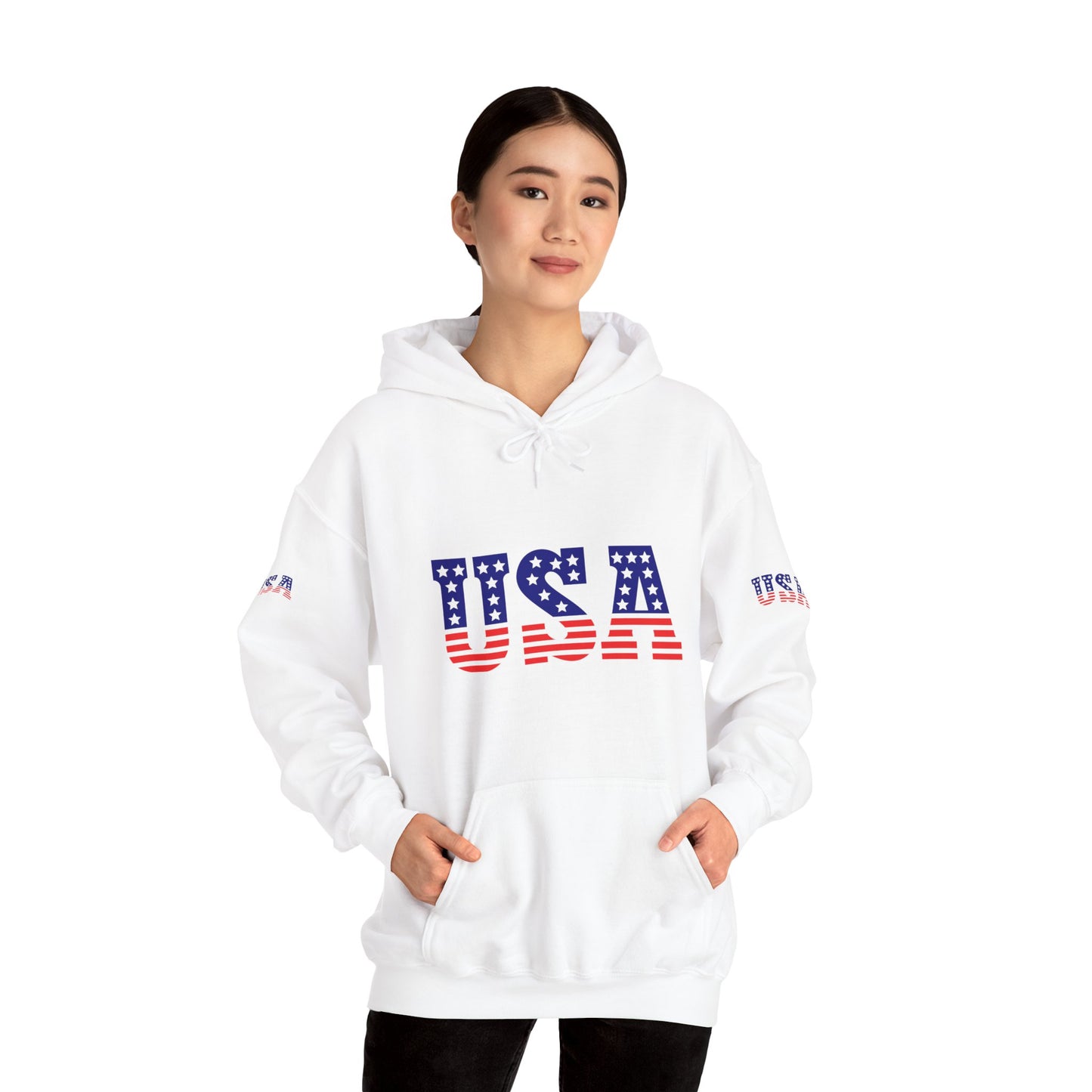 Princess Grace USA Proud Unisex Heavy Blend Hooded Sweatshirt Patriotic Eagle Design