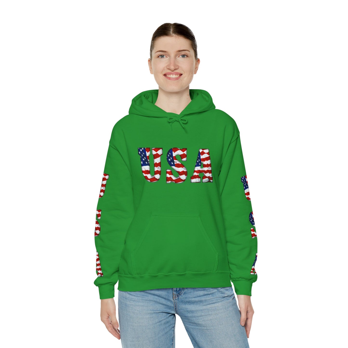 Princess Grace Patriotic USA Unisex Hooded Sweatshirt Heavy Blend for Comfort