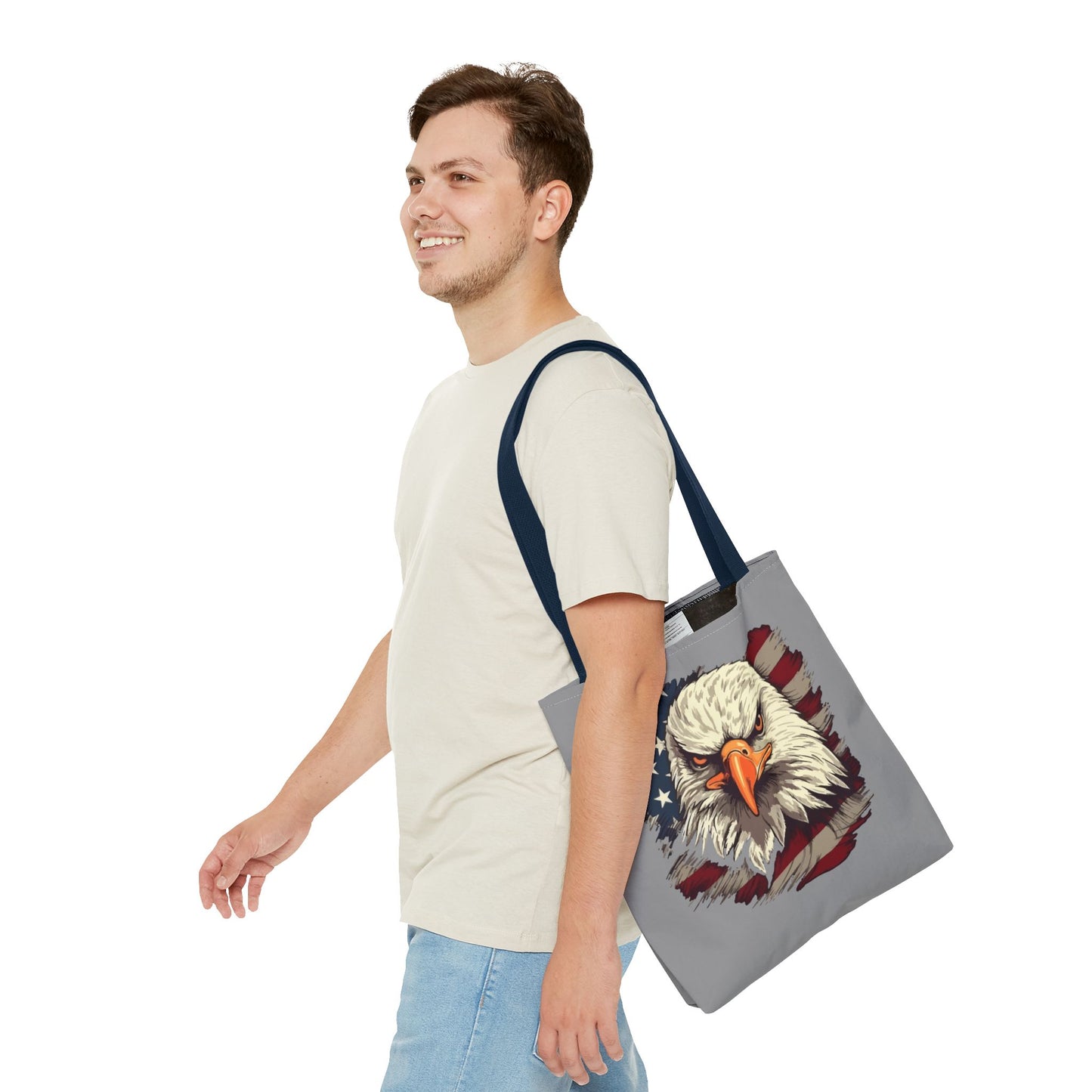 Princess Grace Patriotic Eagle Tote Bag USA Flag Design Eco Friendly Shopping Bag