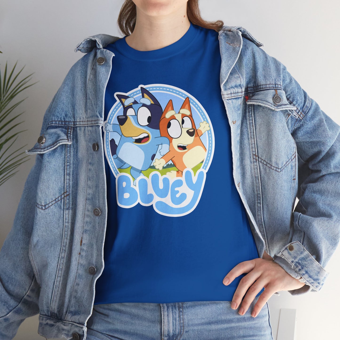 Princess Grace Bluey Fun Unisex Heavy Cotton Tee Perfect Gift for Kids and Cartoon Lovers