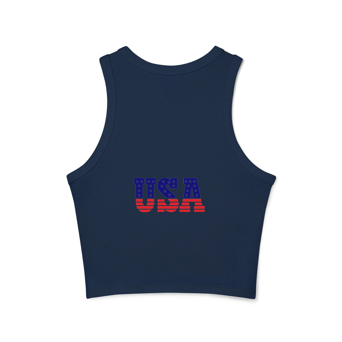 Princess Grace Patriotic Women’s Micro Rib Racer Tank Top USA Heart Design