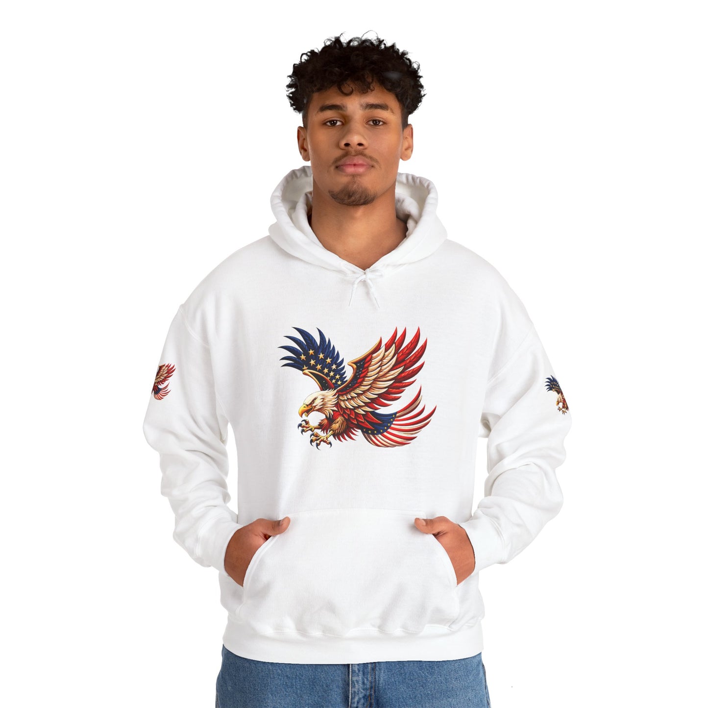 Princess grace Patriotic Eagle Hooded Sweatshirt Unisex Heavy Blend