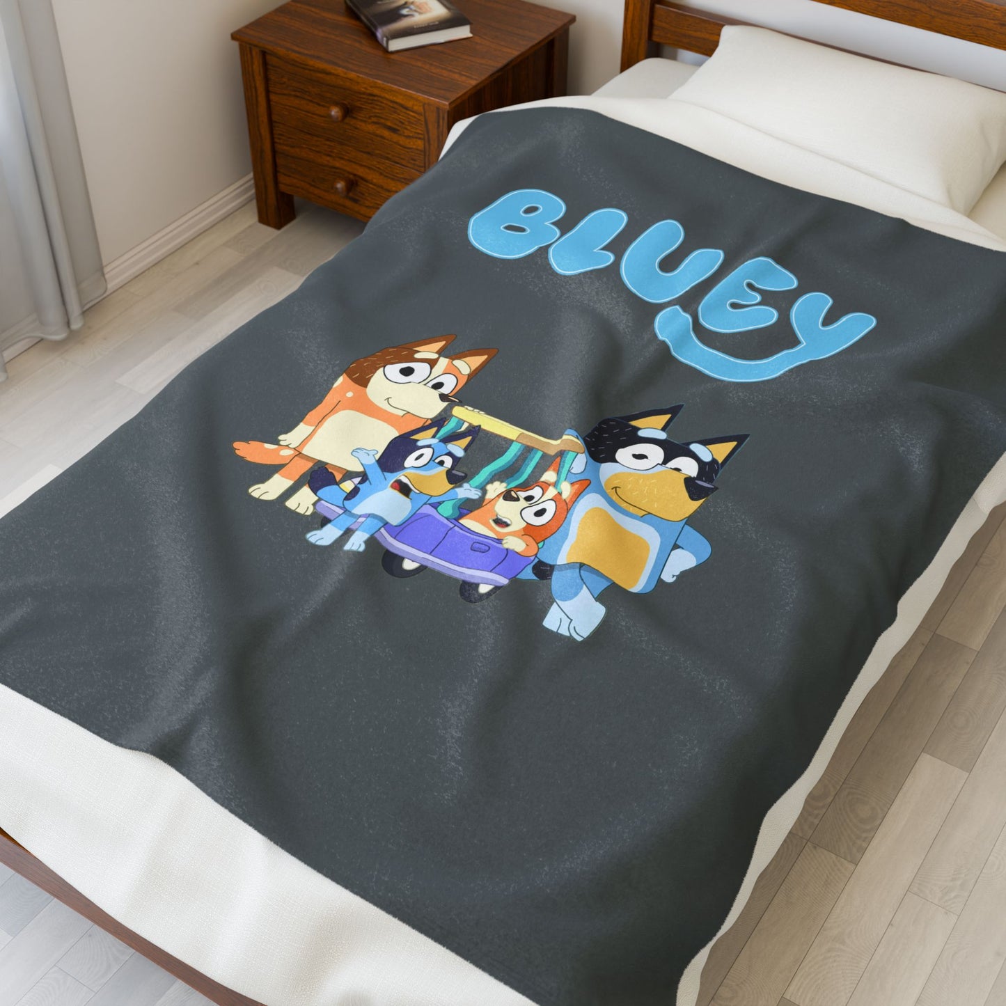 Princess Grace Bluey Velveteen Plush Blanket for Kids Cozy & Fun Throw for Blanket Forts and Storytime