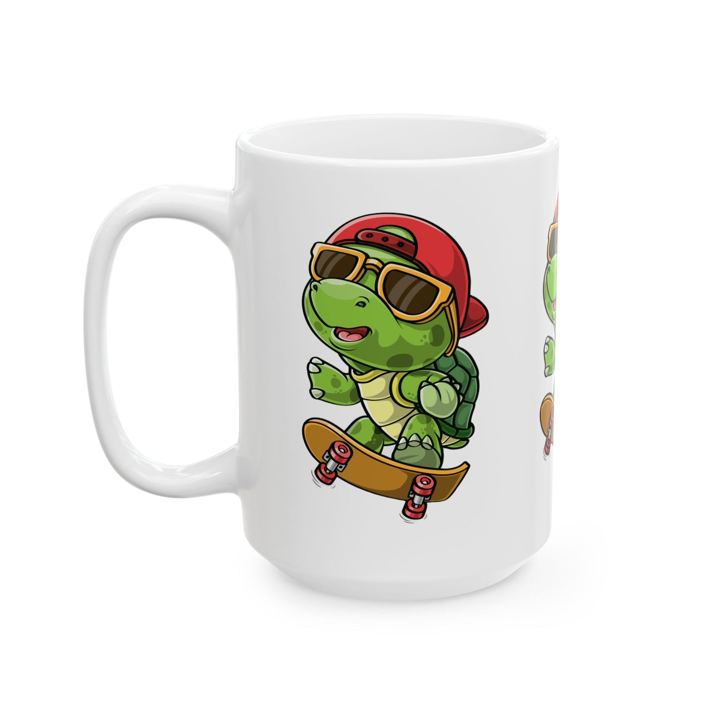 Princess Grace Cool Skateboarding Turtle Ceramic Mug 11oz 15oz Fun Gift for Young Trendsetters