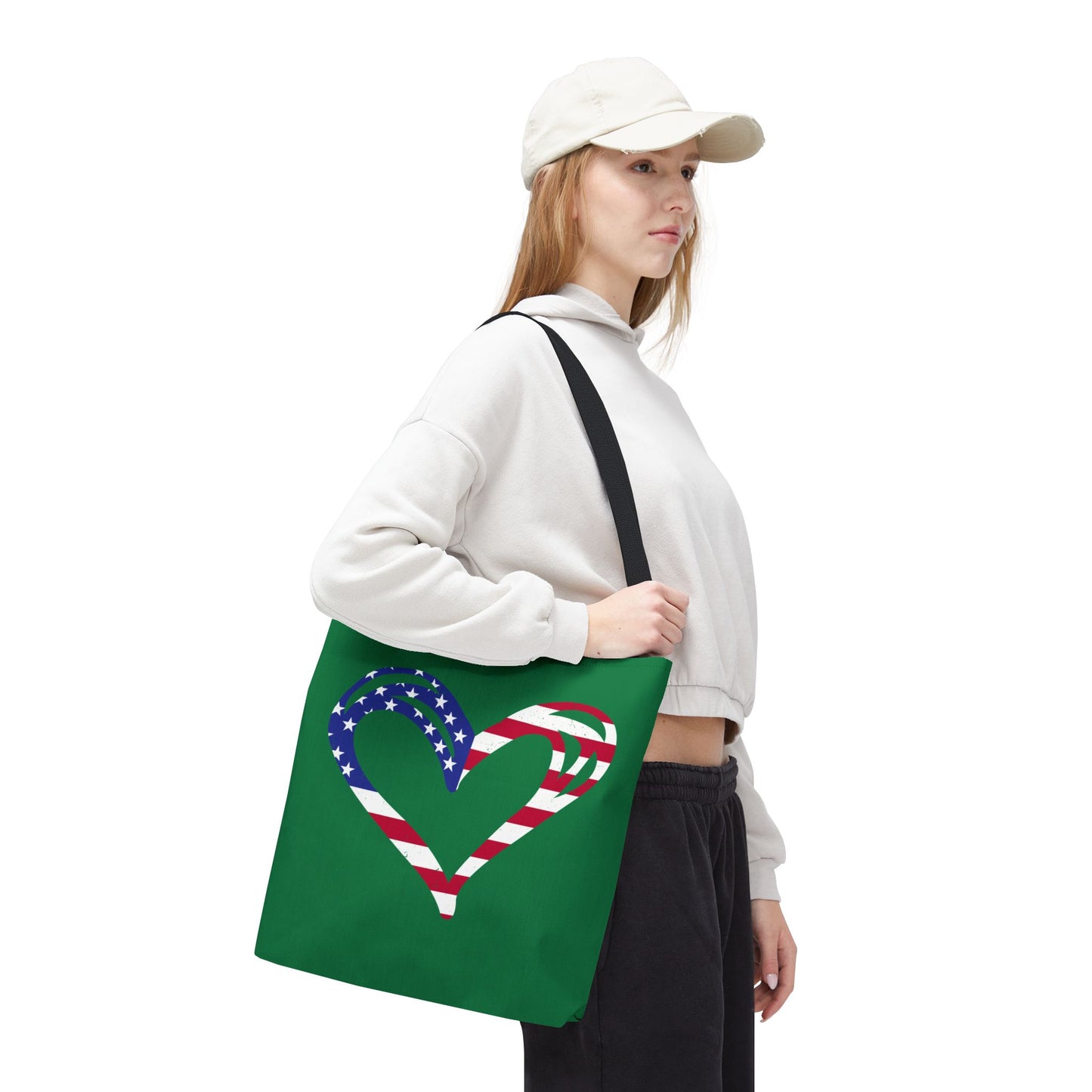 Princess Grace Patriotic Heart Tote Bag Perfect for Independence Day and Everyday Use