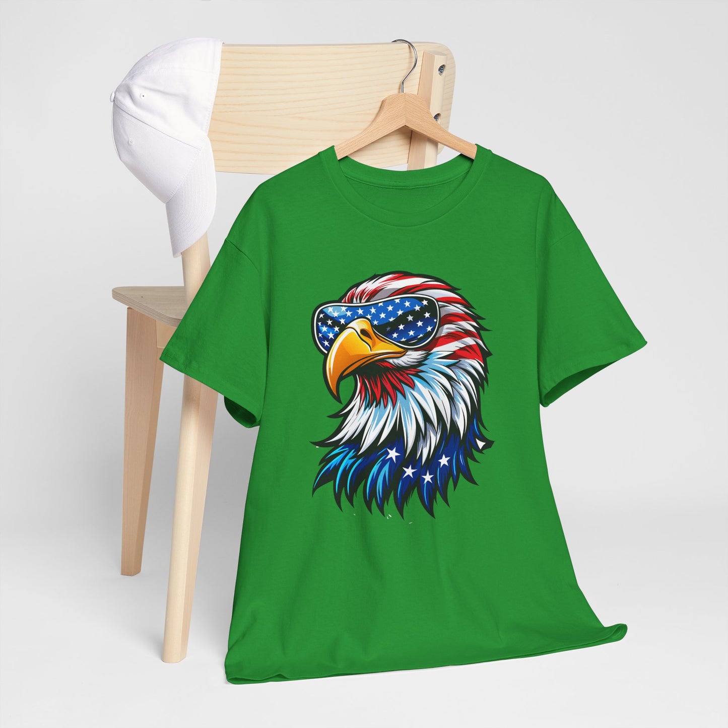 Princess Grace Patriotic Eagle Unisex Heavy Cotton Tee 4th of July Spirit