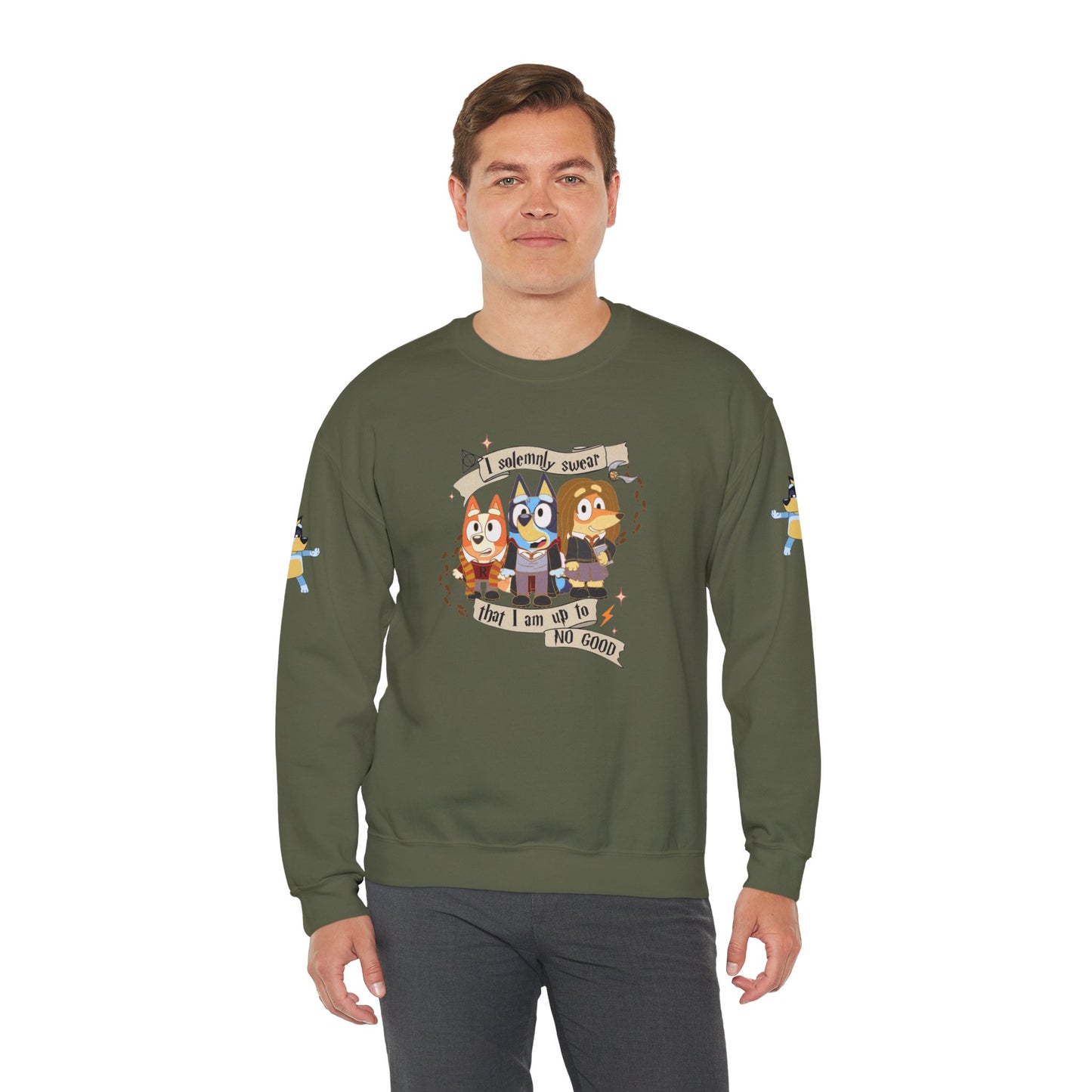 Princess Grace Bluey Unisex Funny Crewneck Sweatshirt "I Solemnly Swear That I Am Up To No Good" Perfect Gift for Family and Friends