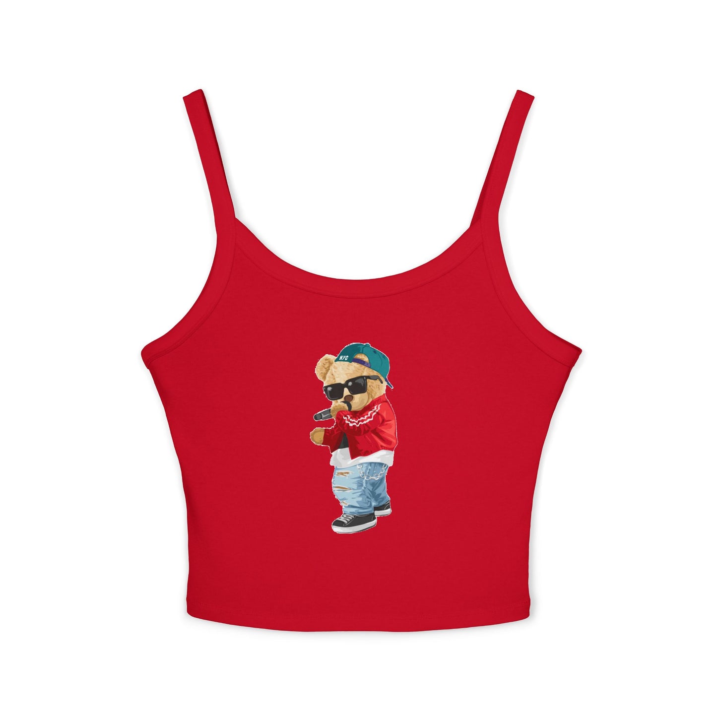 Princess Grace Cute Graphic Women's Spaghetti Strap Tank Top Trendy Bear Design