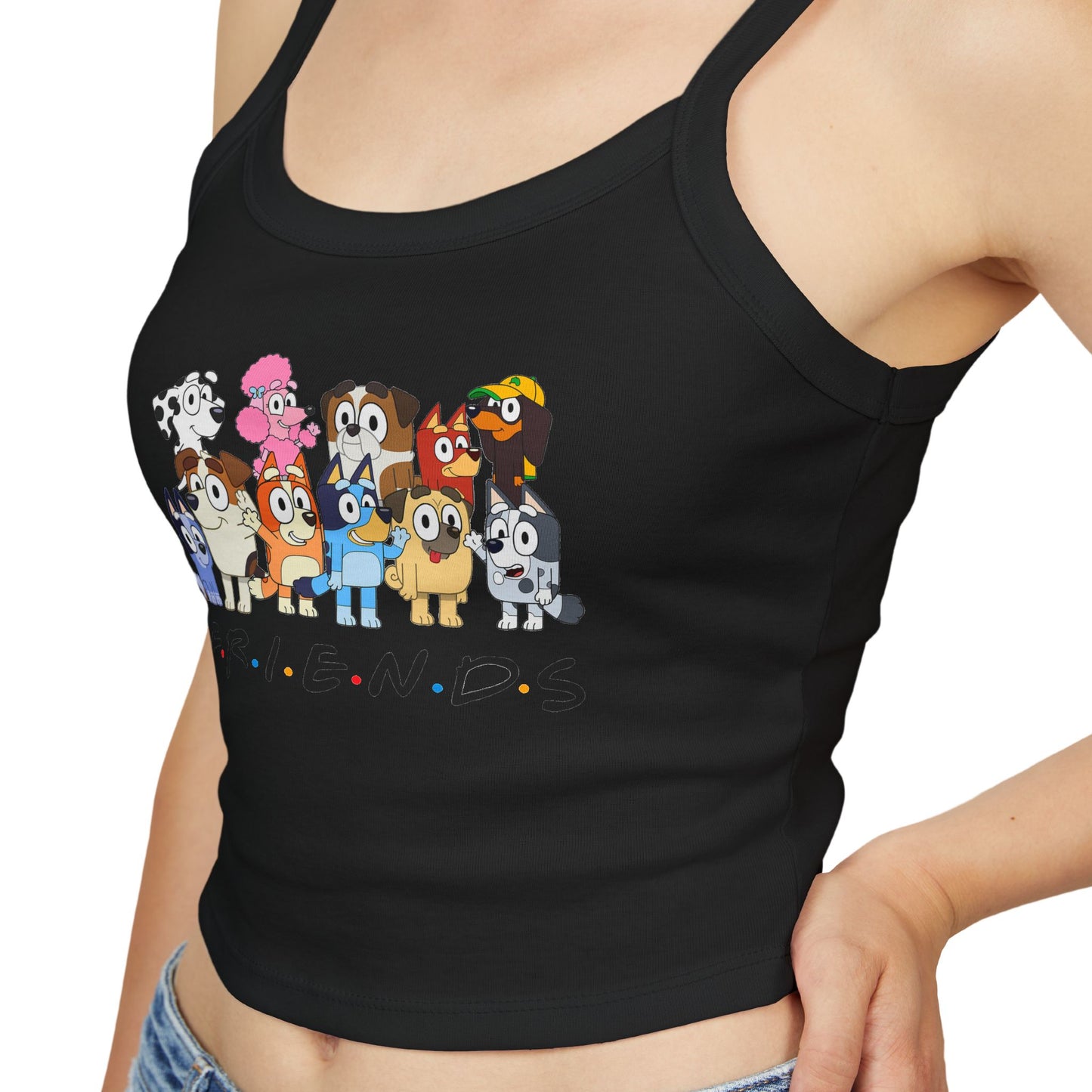 Princess Grace Bluey Cute Cartoon Animal Friends Spaghetti Strap Tank Top