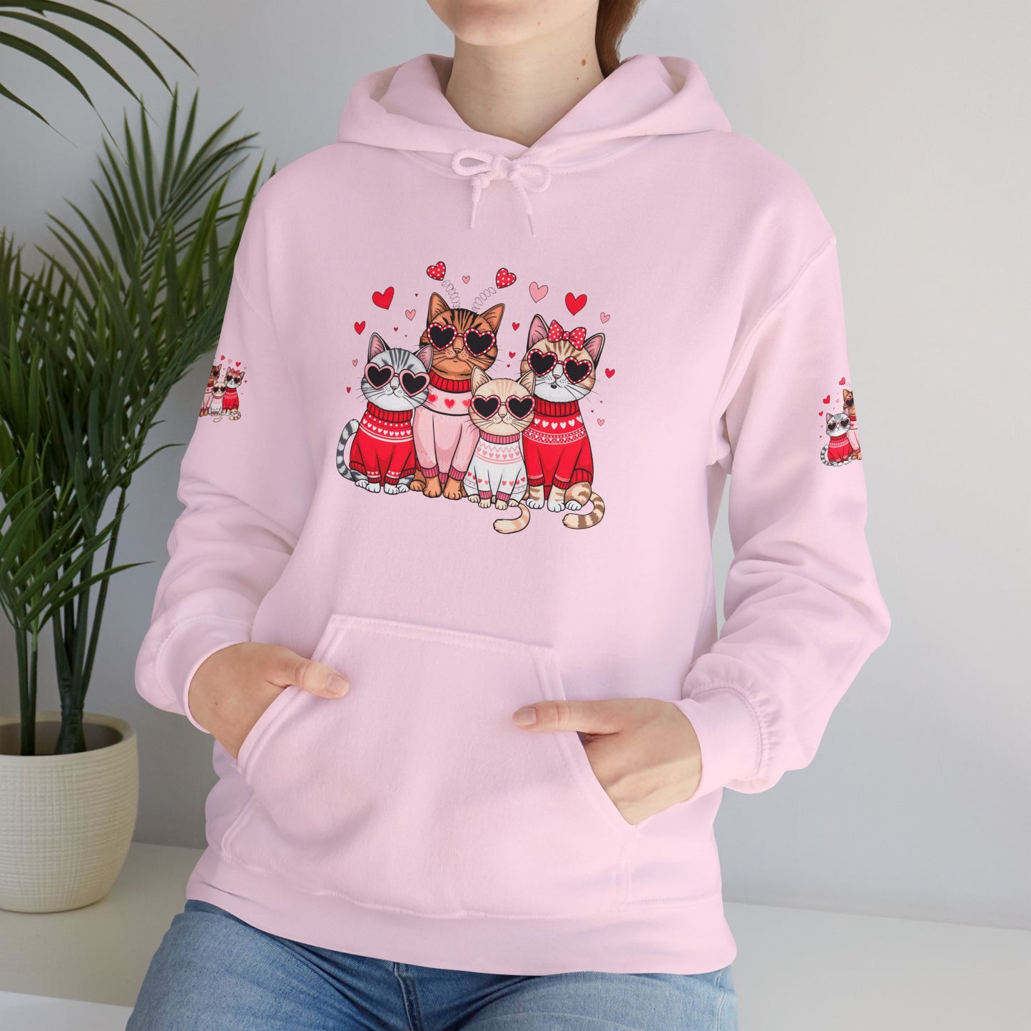 Princess Grace Cute Cat Lovers Hoodie with Heart Design