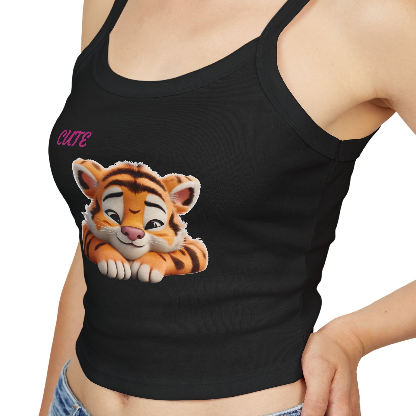 Princess Grace Cute Tiger Print Women's Spaghetti Strap Tank Top Summer Style