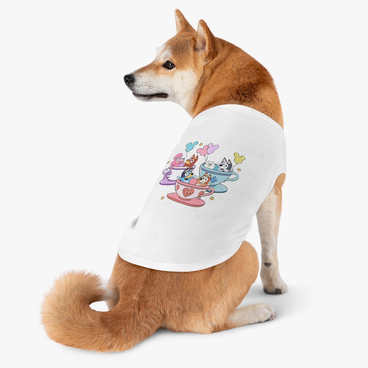 Princess Grace BLUEY Whimsical Pet Tank Top Tea Party Theme for Dog Lovers