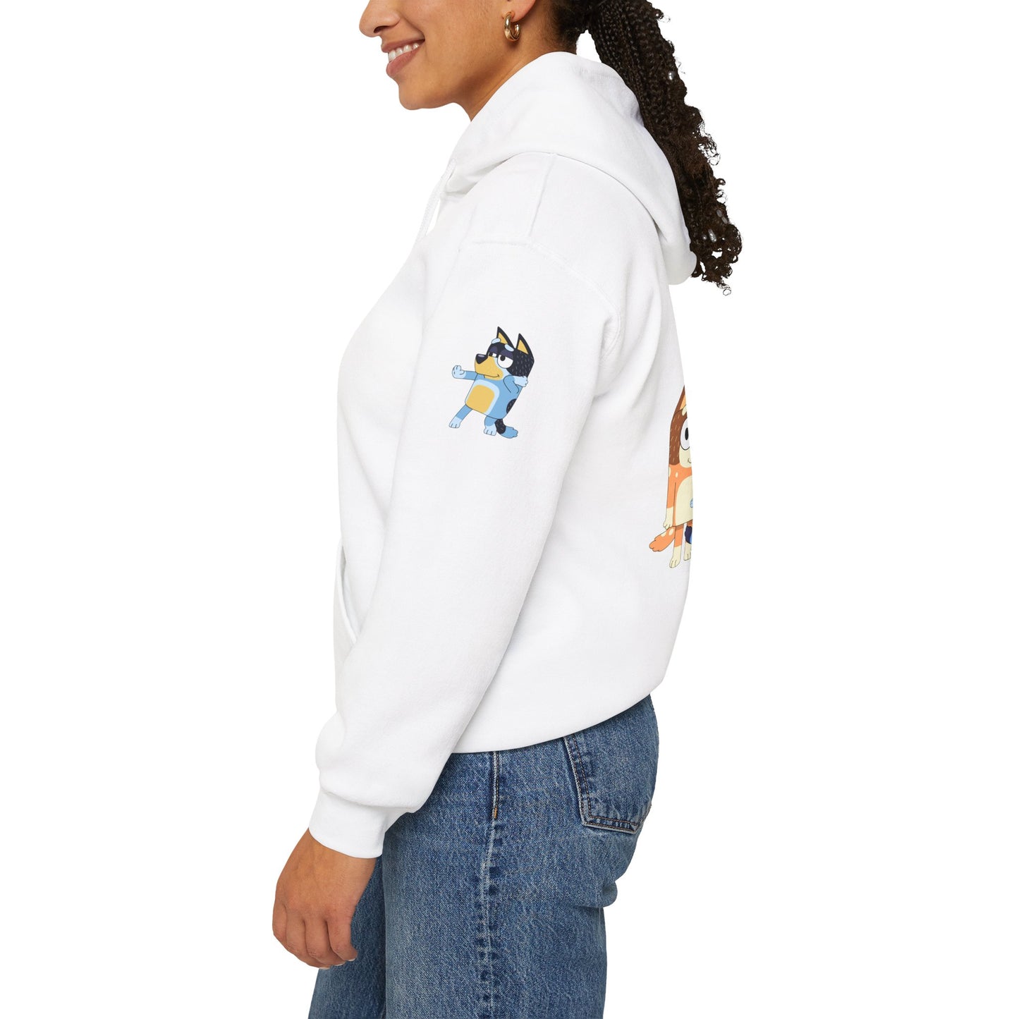 Princess Grace Bluey Fun Family Cartoon Hoodie - Unisex Heavy Blend with Playful Characters
