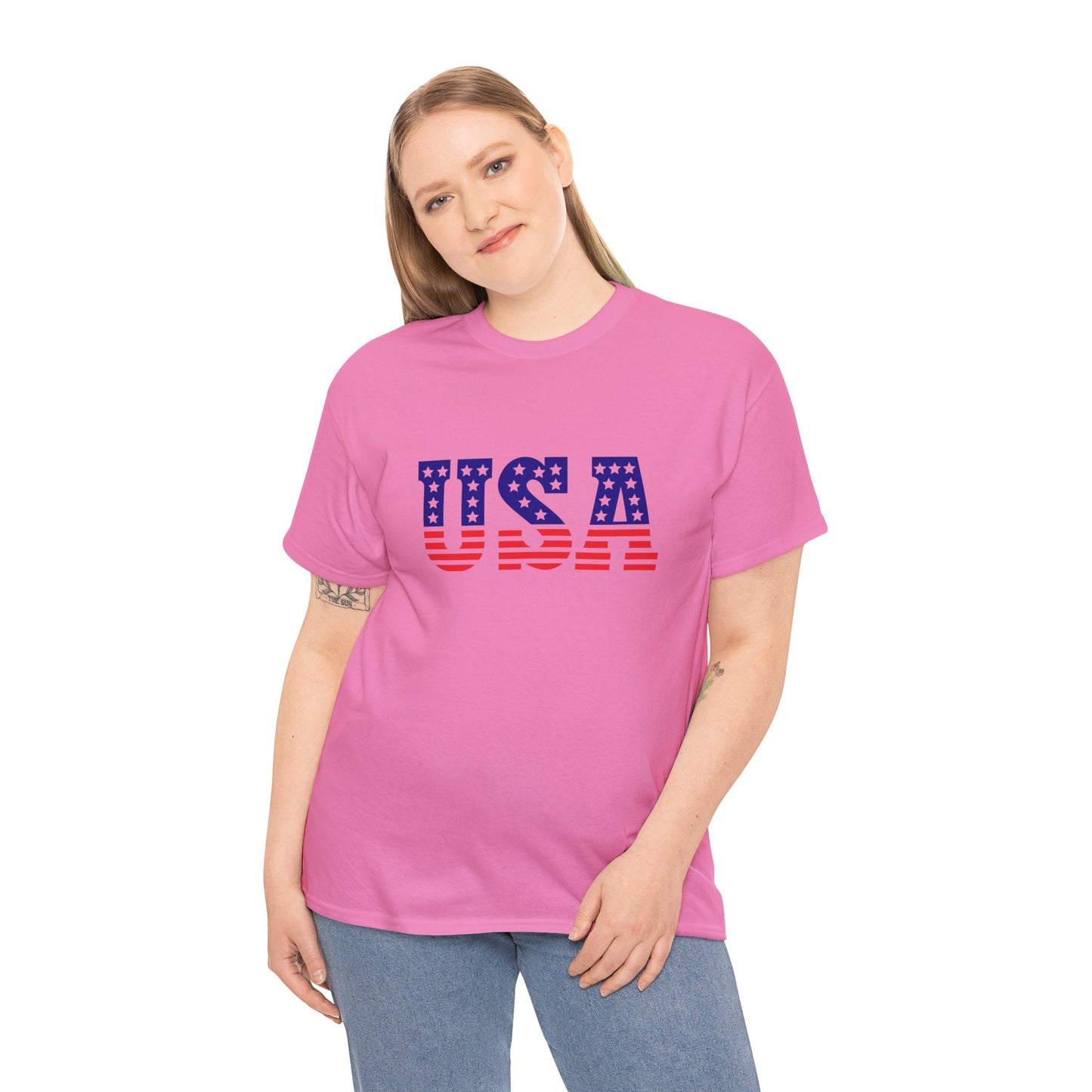 Princess Grace Patriotic USA Unisex Heavy Cotton Tee Comfortable Independence Day Apparel